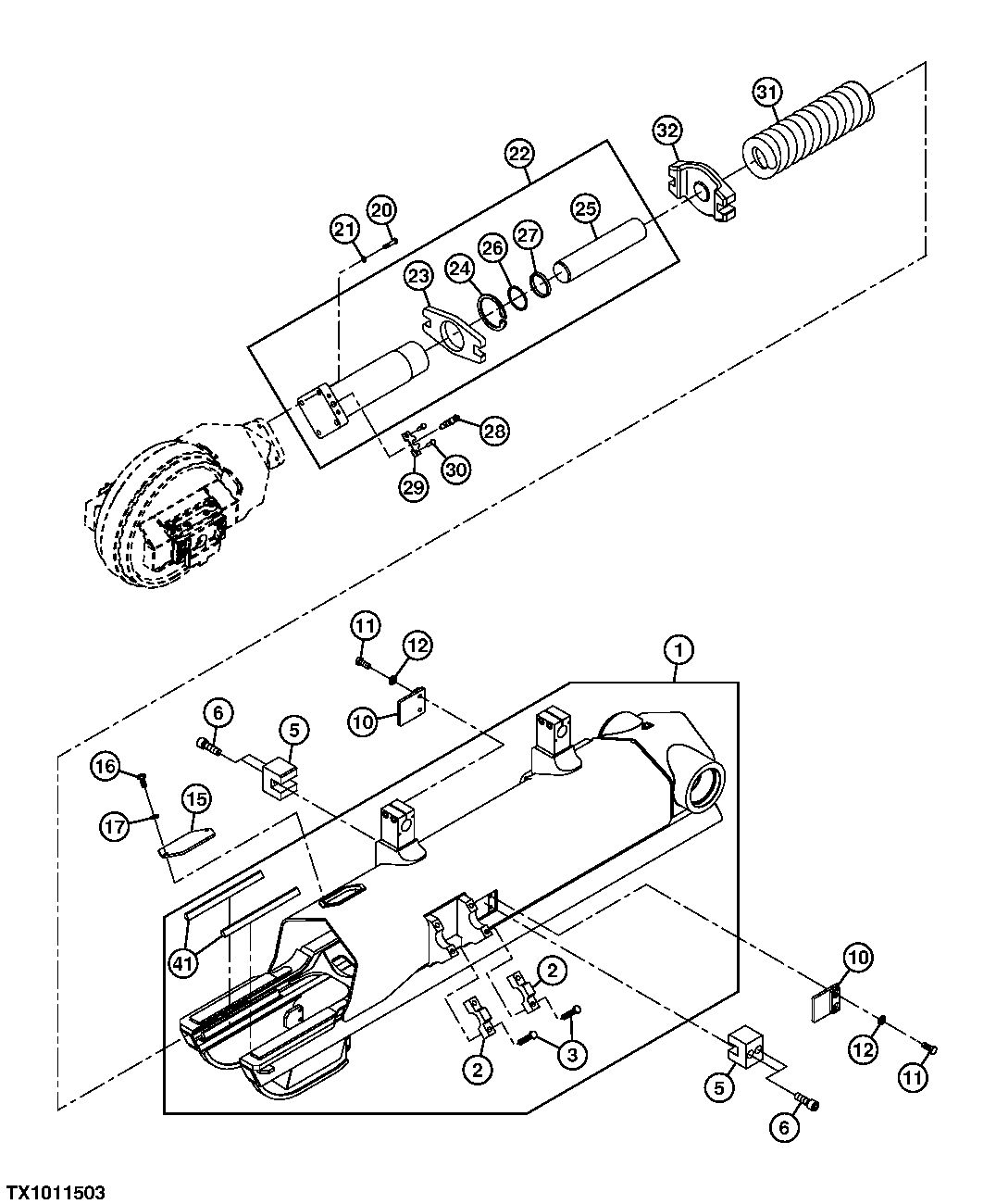 Track Frame and Track Chain Tension Adjuster