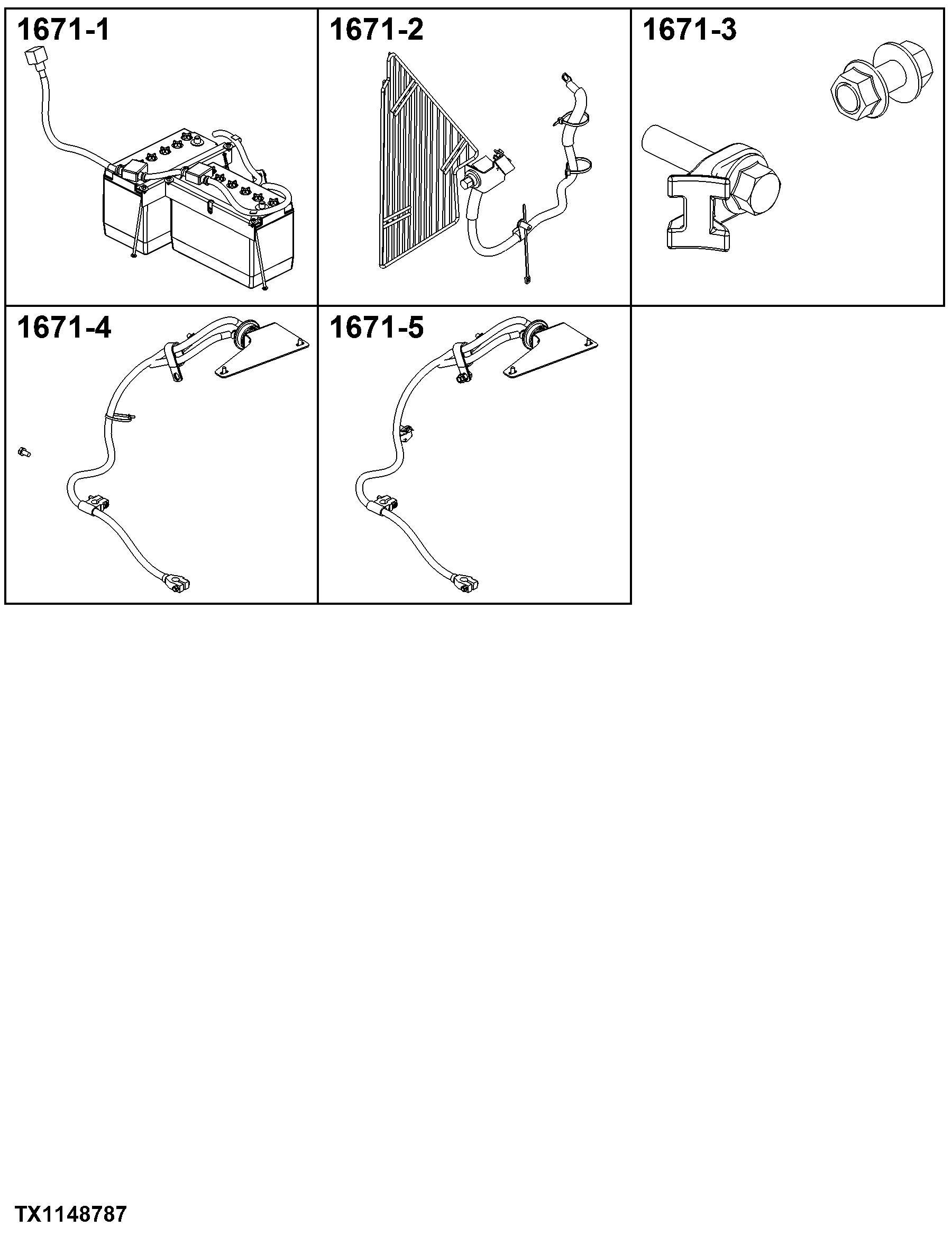 1671 Batteries, Support, and Cables