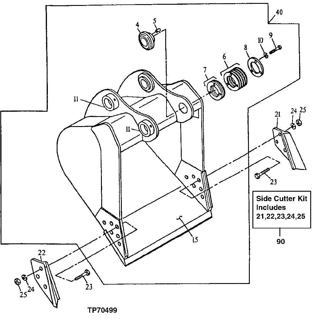 Heavy Duty High Capacity Bucket (Also Order Bucket Tooth Assemblies) (For Use With 400 Series Teeth)