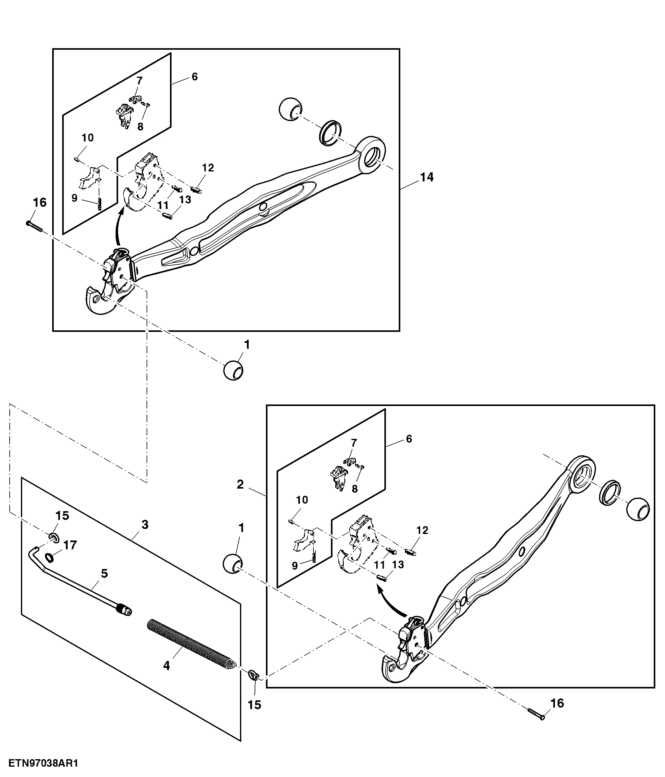 Draft Link, W/ Hook End and Wedge Blocks, Category 3/3N