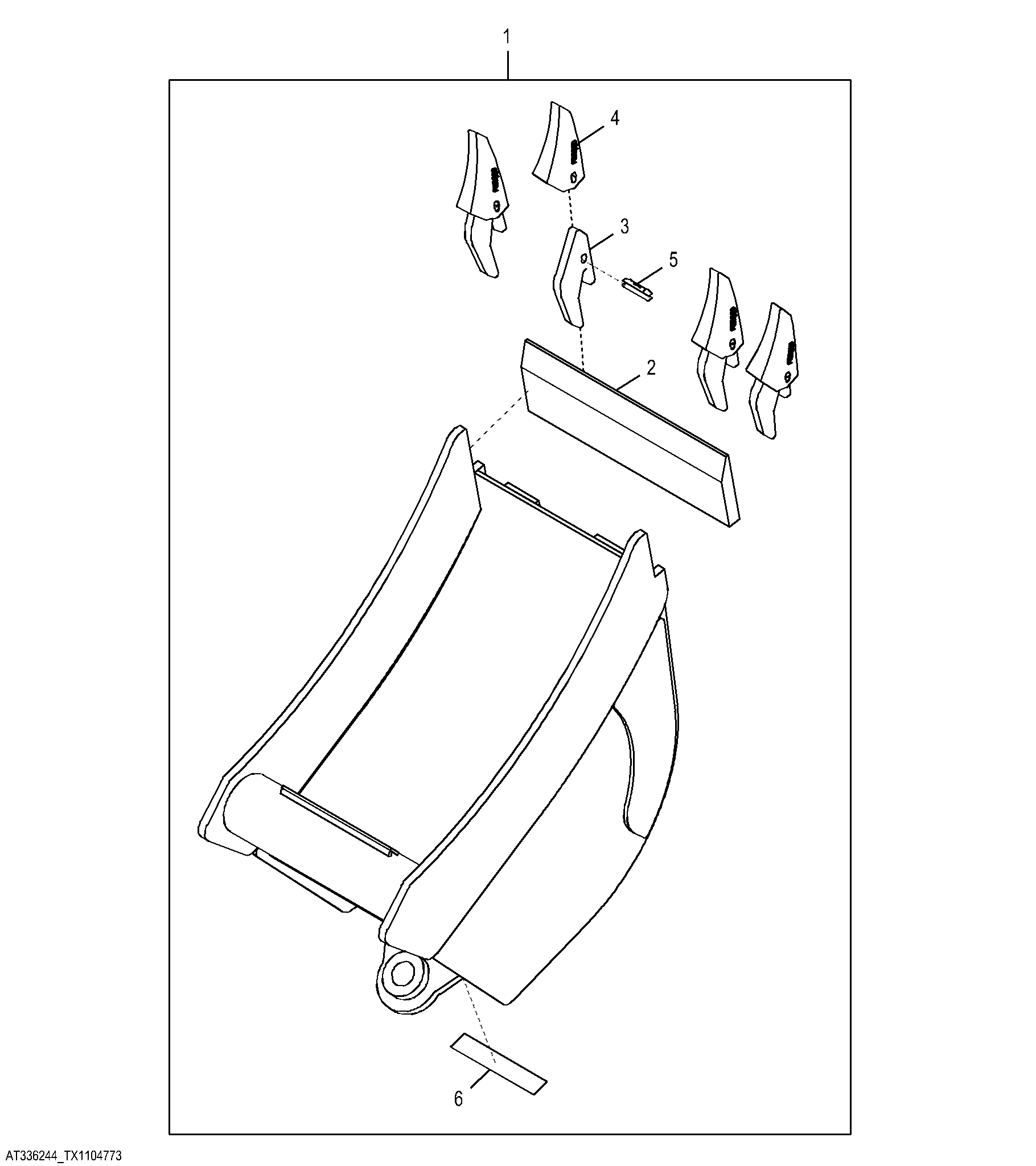 Heavy Duty Coupler Bucket with TF Teeth 45.72 cm (18.00 in) 0.212 m³ (7.50 ft³)