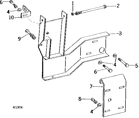 Air Conditioner Compressor Mounting and Support (219 Diesel Engine and 292 Gasoline Engine) ( - 1974)