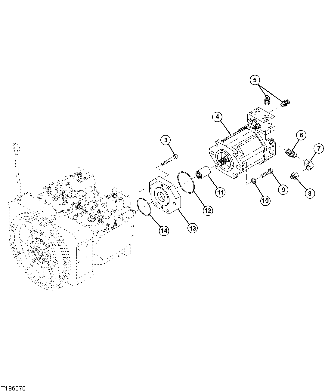 MAIN HYDRAULIC PUMP, DRIVE COUPLER, AND MOUNTING FLANGE