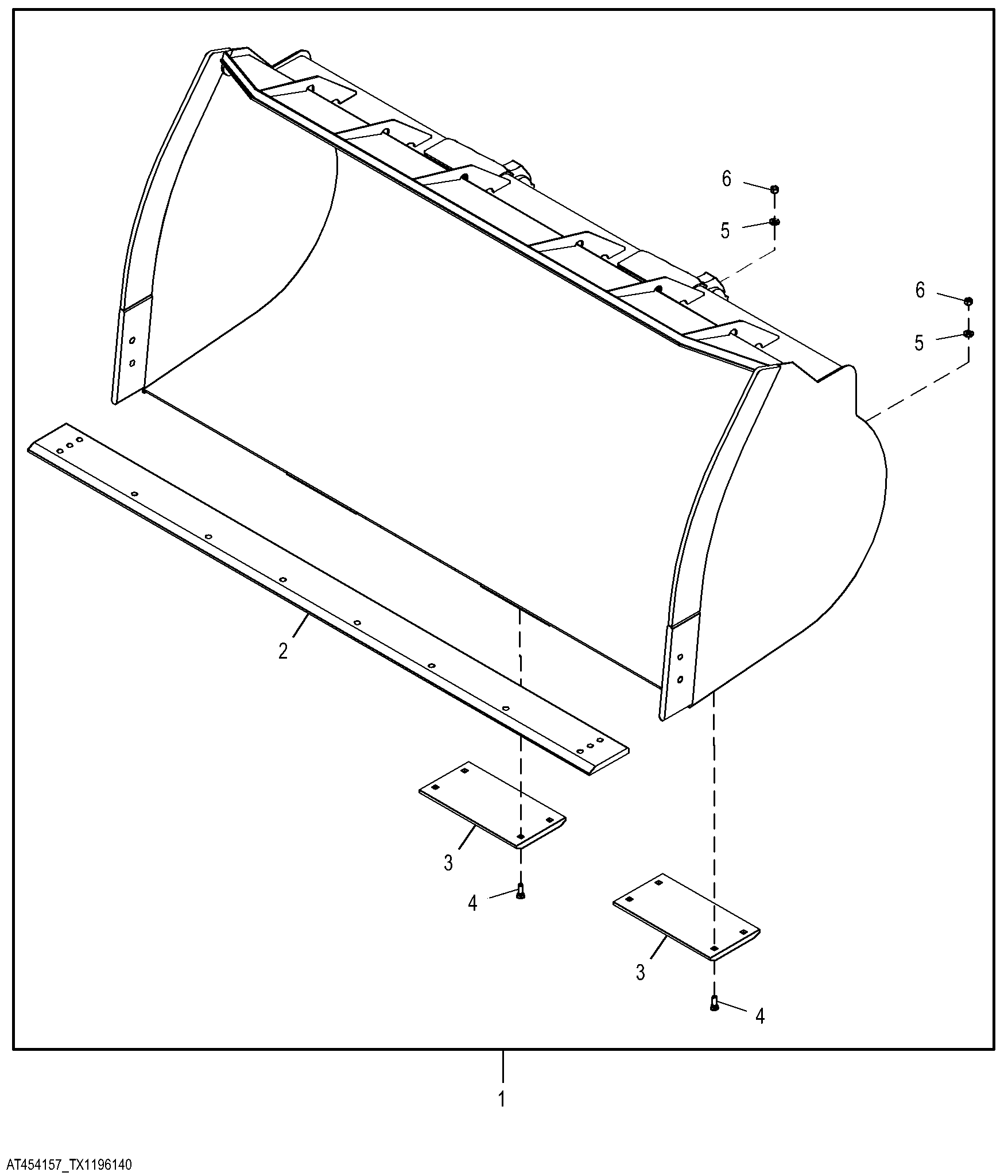 Hi-Vis Light Material Coupler Bucket Kit, 3.5 m³ (4.5 yd³)