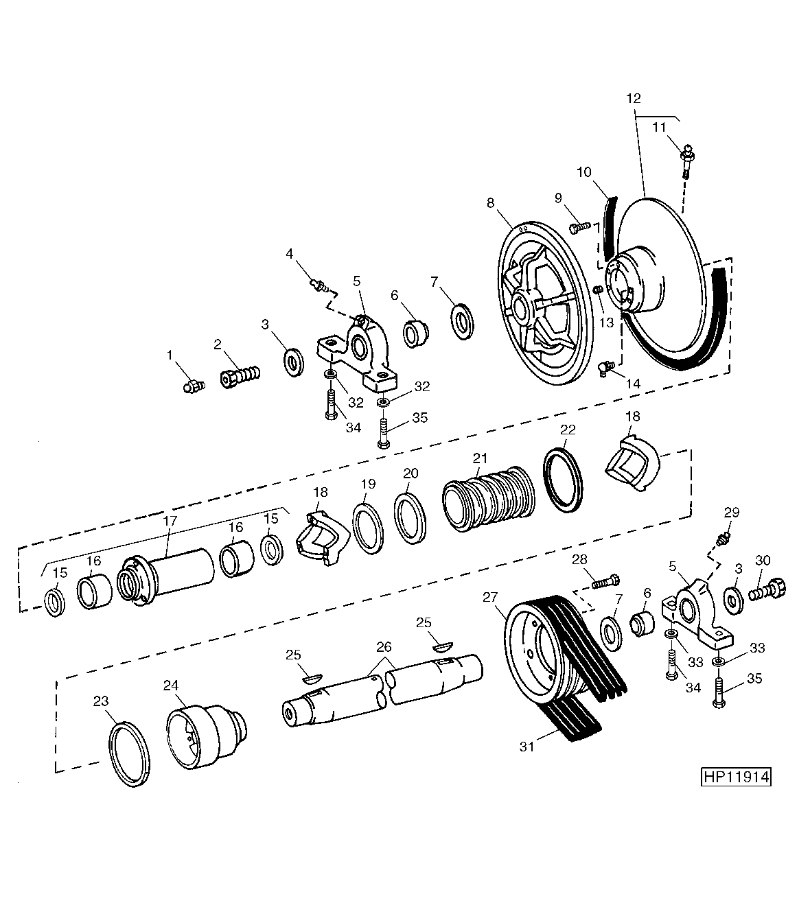 CYLINDER DRIVE INTERMEDIATE SHAFT (556001 - )