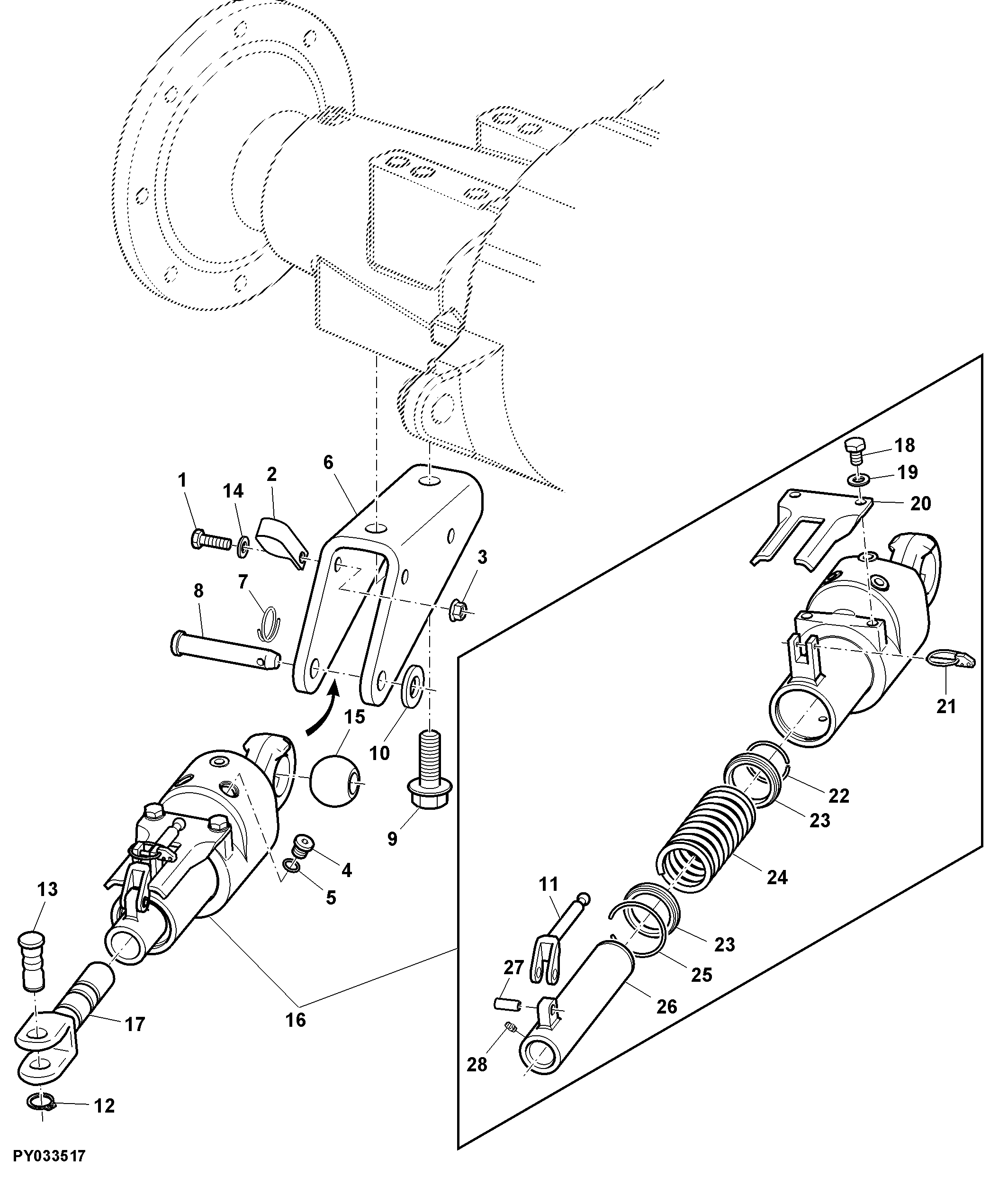 HYDRAULIC STABILIZER BARS, LEFT HAND AND RIGHT HAND