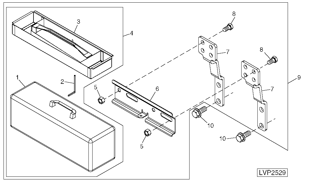 FRONT-MOUNTED TOOLBOX (WITH FRONT WEIGHT SUPPORT)