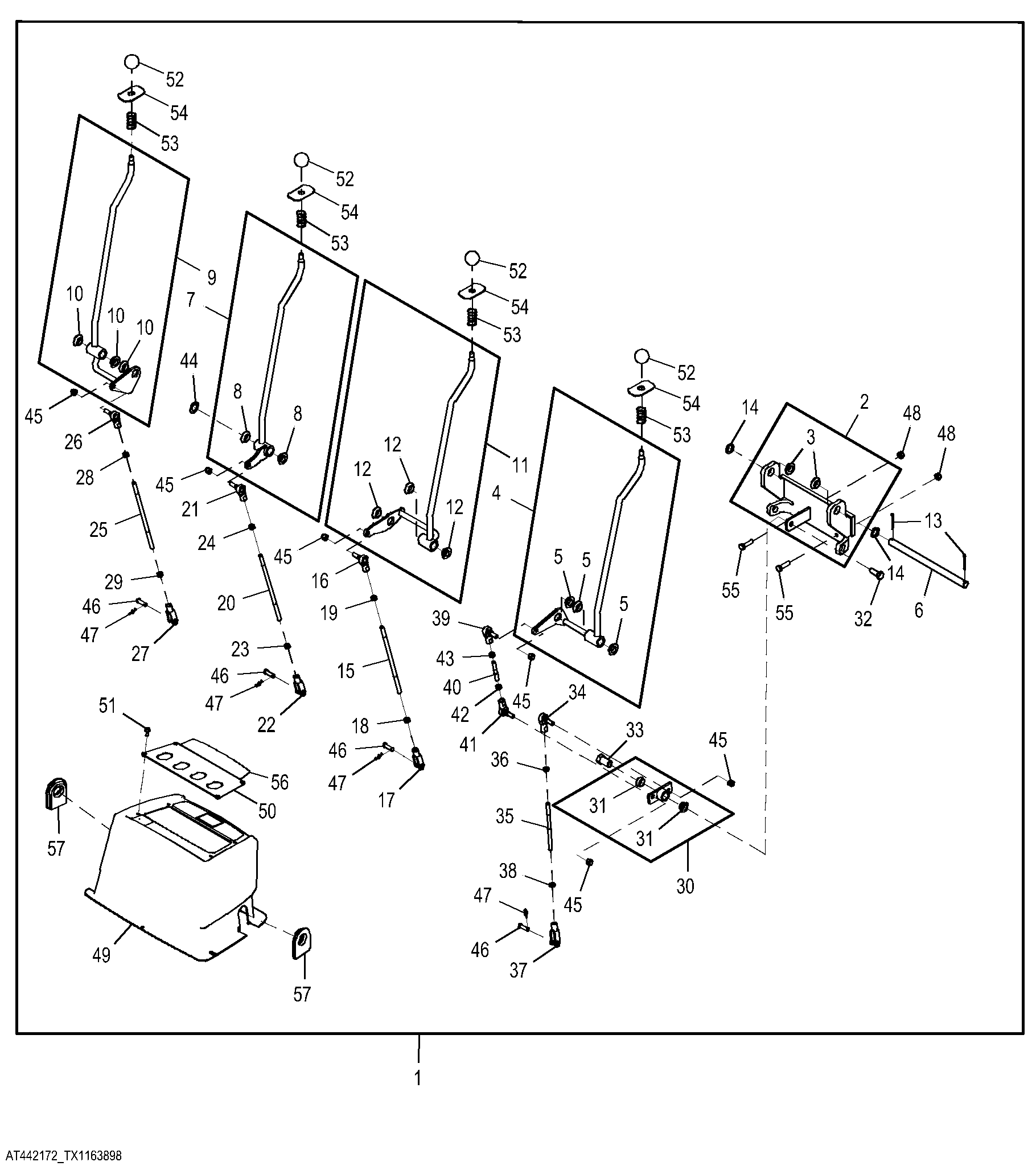Four Lever Backhoe Control Valve Linkage Kit