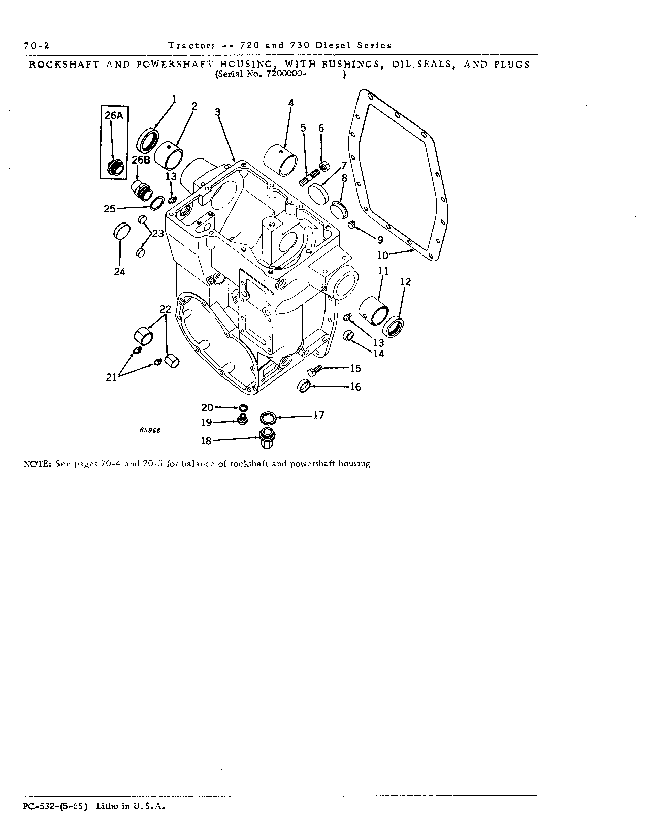Housing, rockshaft and powershaft
