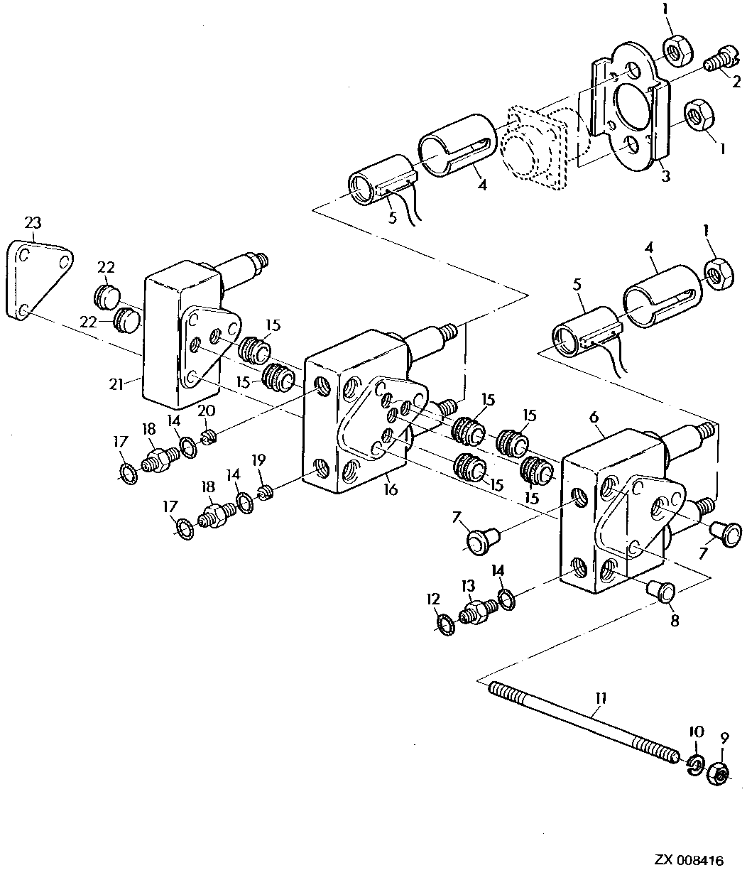 VALVE BLOCK, FEEDER HOUSE VARIABLE DRIVE AND CUTTING PLATFORM PARALLEL ADJUSTMENT