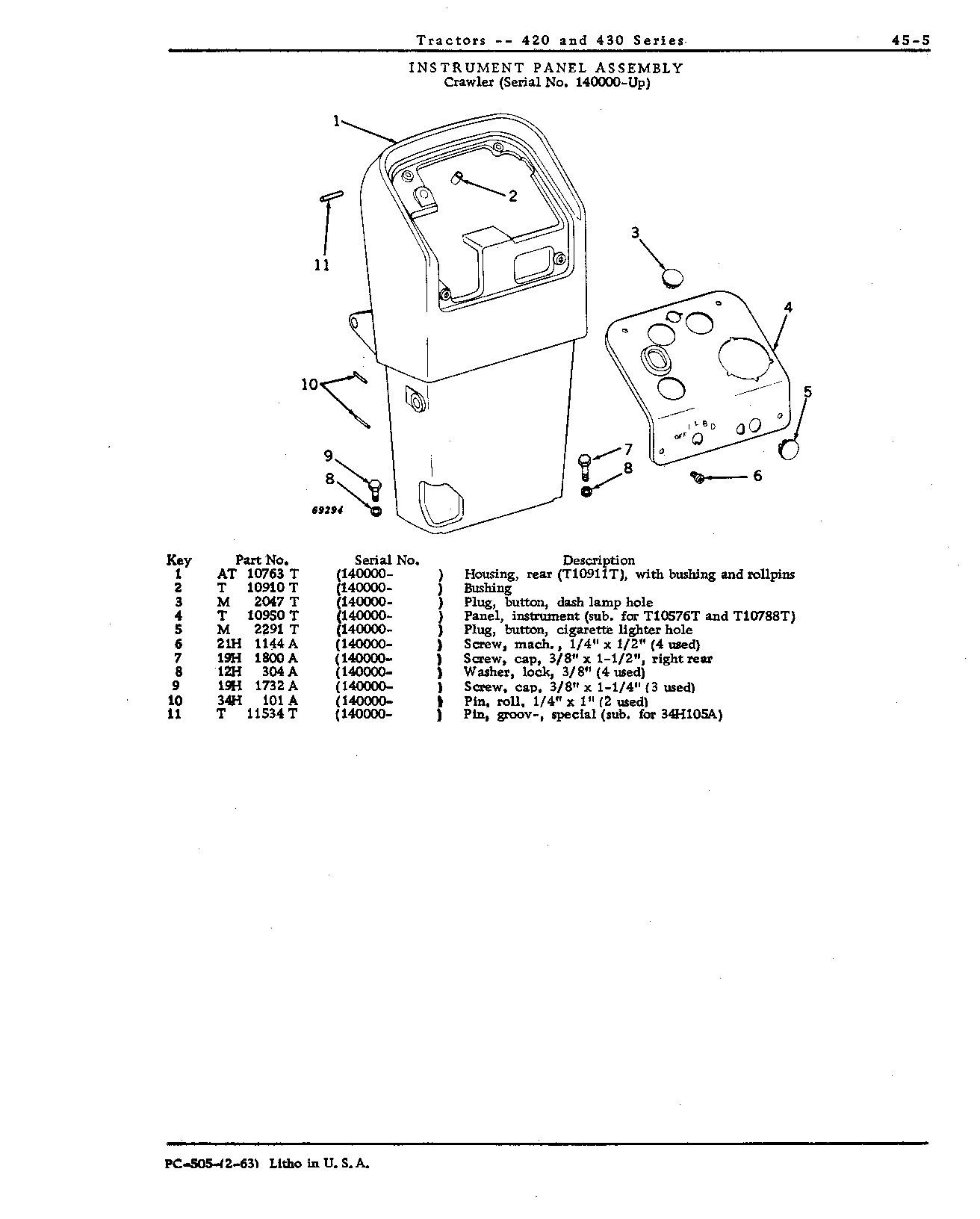 Instrument panel (C) (140000 - up)