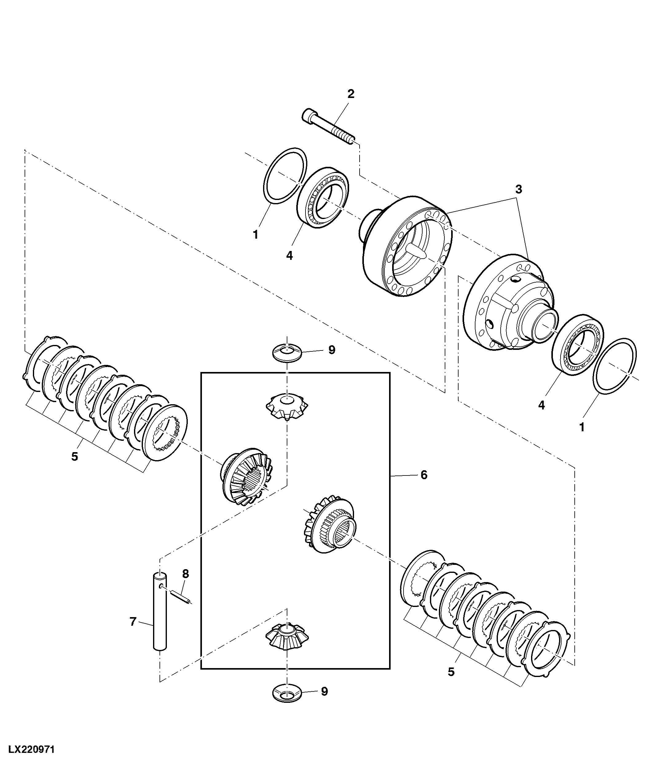 Self-Locking Differential / Multiple Disk, MFWD-Axle, 740