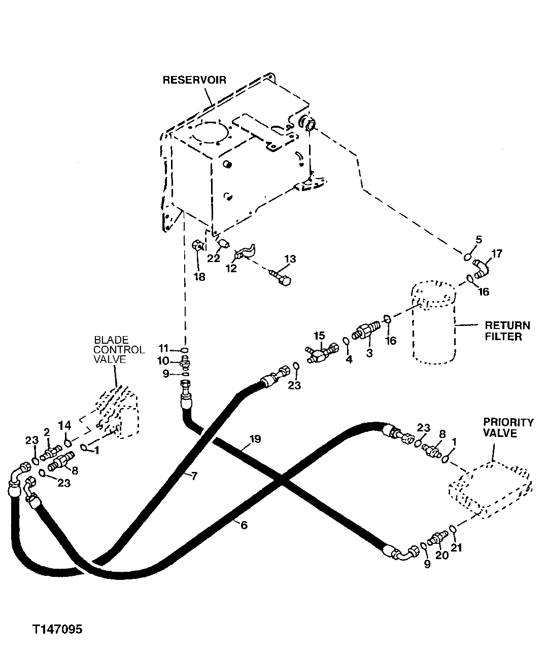 CONTROL VALVE PRESSURE AND RETURN HYDRAULICS (460DC) (TC) (581093 - 596699)
