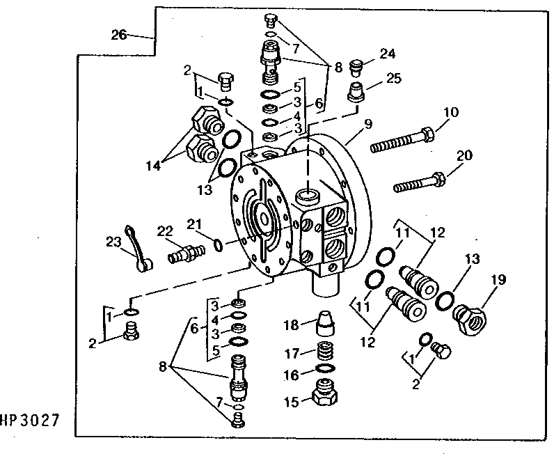 HYDROSTATIC DRIVE CENTER SECTION (SUNDSTRAND) (610701 - 620868)