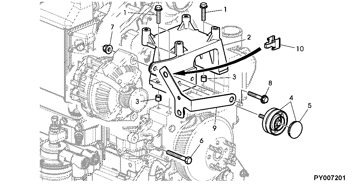 ALTERNATOR ATTACHING PARTS (WITH AIR CONDITIONING)