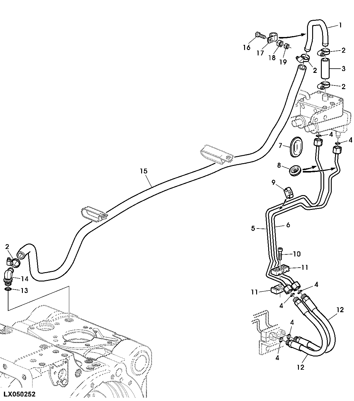 BRAKE OIL LINES (OPEN OPERATOR'S STATION, LOW PROFILE)