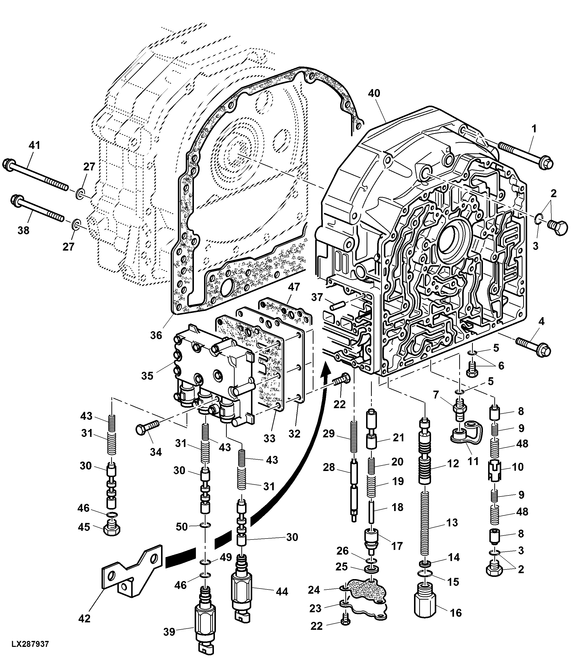 TRANSMISSION FRONT COVER (WITH ELECTR. REVERSER CONTROL)