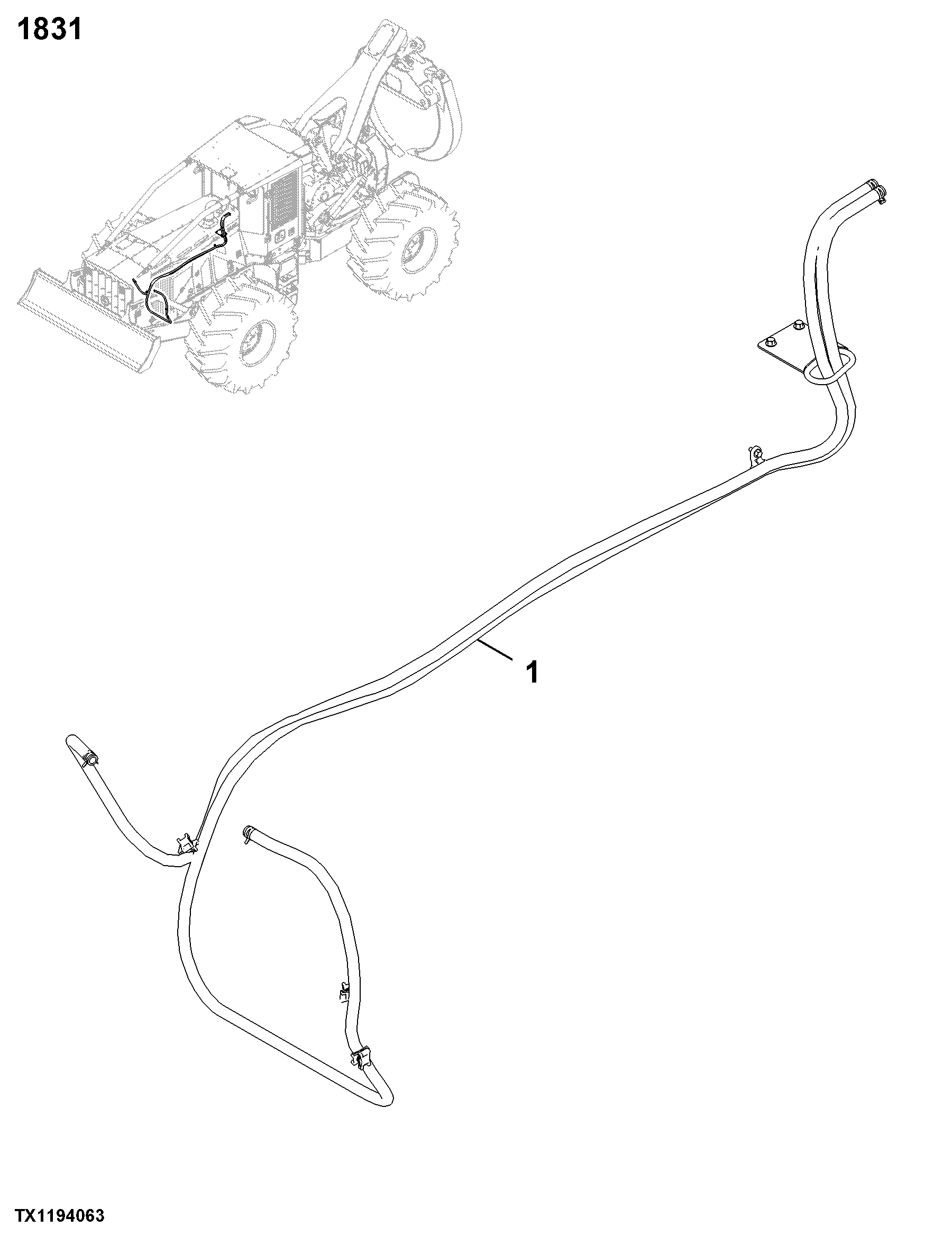 1831 Heater, Hoses & Controls