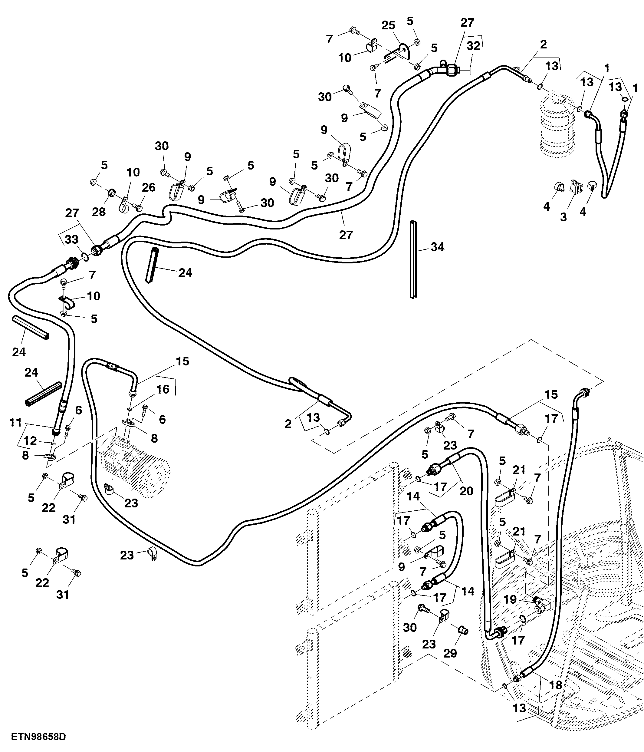 Air Conditioner Hoses, Final Tier 4, Regular Unloading Rate