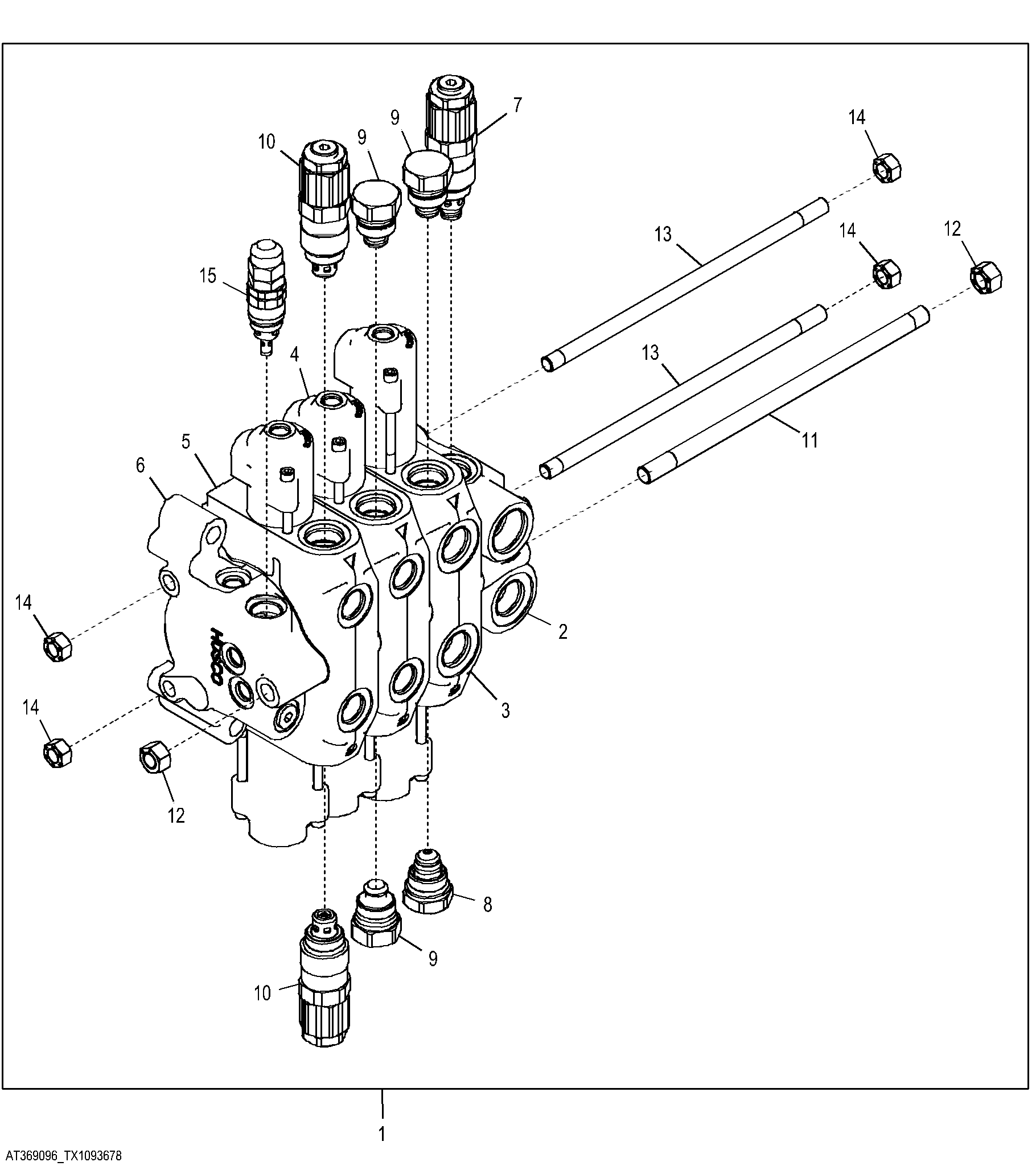 Hydraulic Control Valve Components (Power Angle Tilt) (3 Spool)