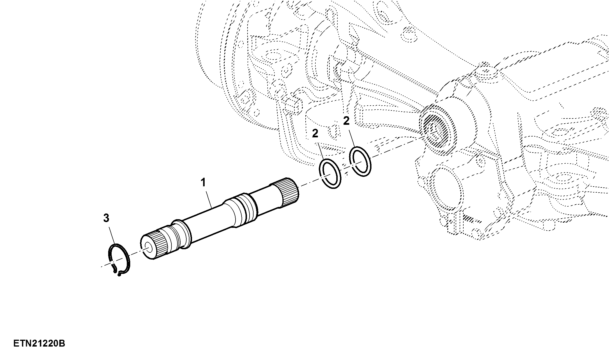 Front Axle Input Shaft, 1500 MFWD ( - 170262)