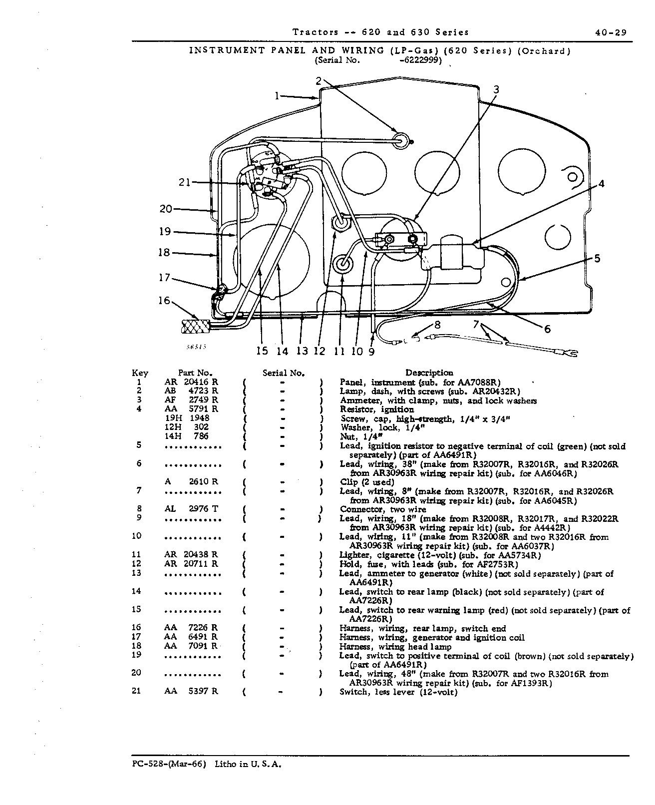Instrument panel and wiring (Continued)