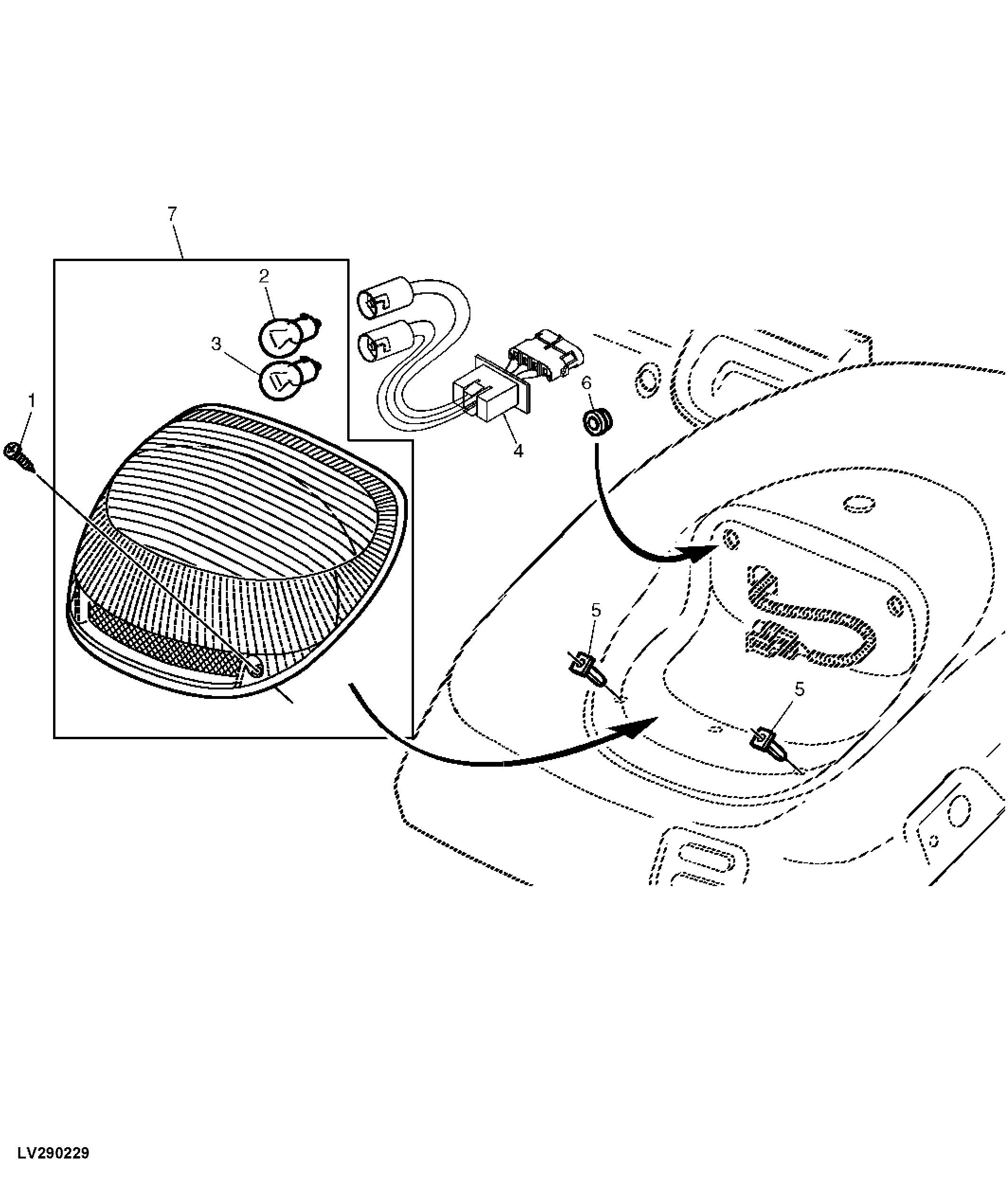 TAIL LIGHTS AND TURN SIGNAL LIGHTS (ISOLATED OPEN OPERATOR STATION / CAB)