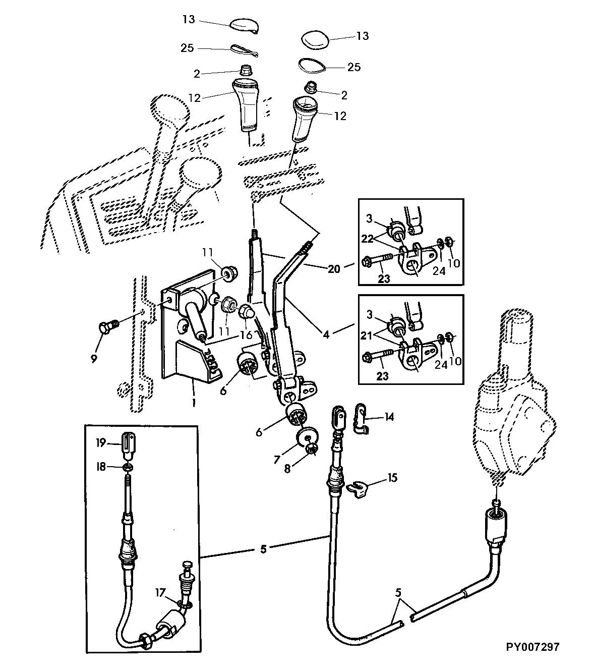 SELECTIVE CONTROL VALVE, CONTROL LINKAGE (ORCHARD TRACTORS)