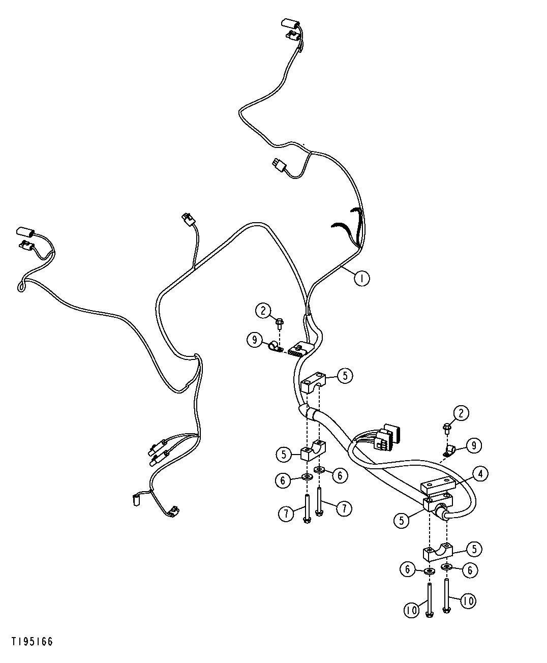 LOADER FRAME WIRING HARNESS (SERIAL NO. 590068-600915)