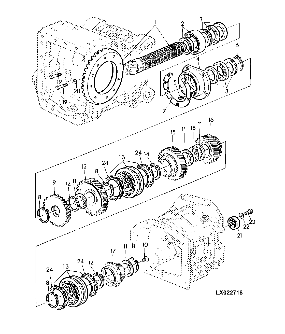 DIFF. DRIVE SHAFT, RANGE TRANSMISSION (STANDARD VERSION)