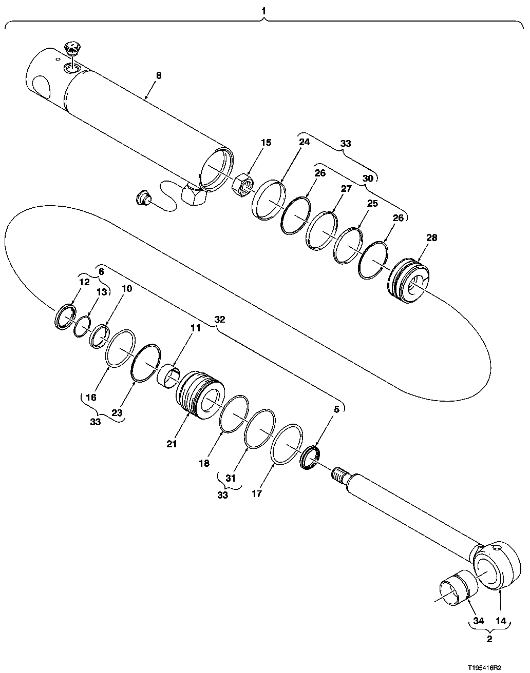 GRAPPLE CYLINDER (123"/125", 11.7 SQ FT GRAPPLE)(S.N. 589448-)