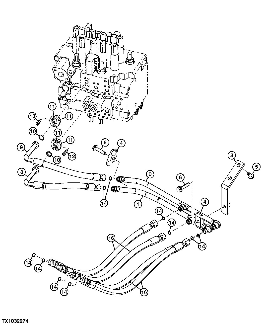 Main Hydraulic Lines (Control Valve To Boom Cylinder)