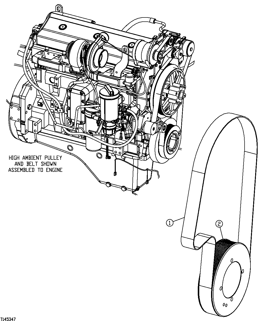 HIGH AMBIENT DRIVE PULLEY AND BELT (581928 - )