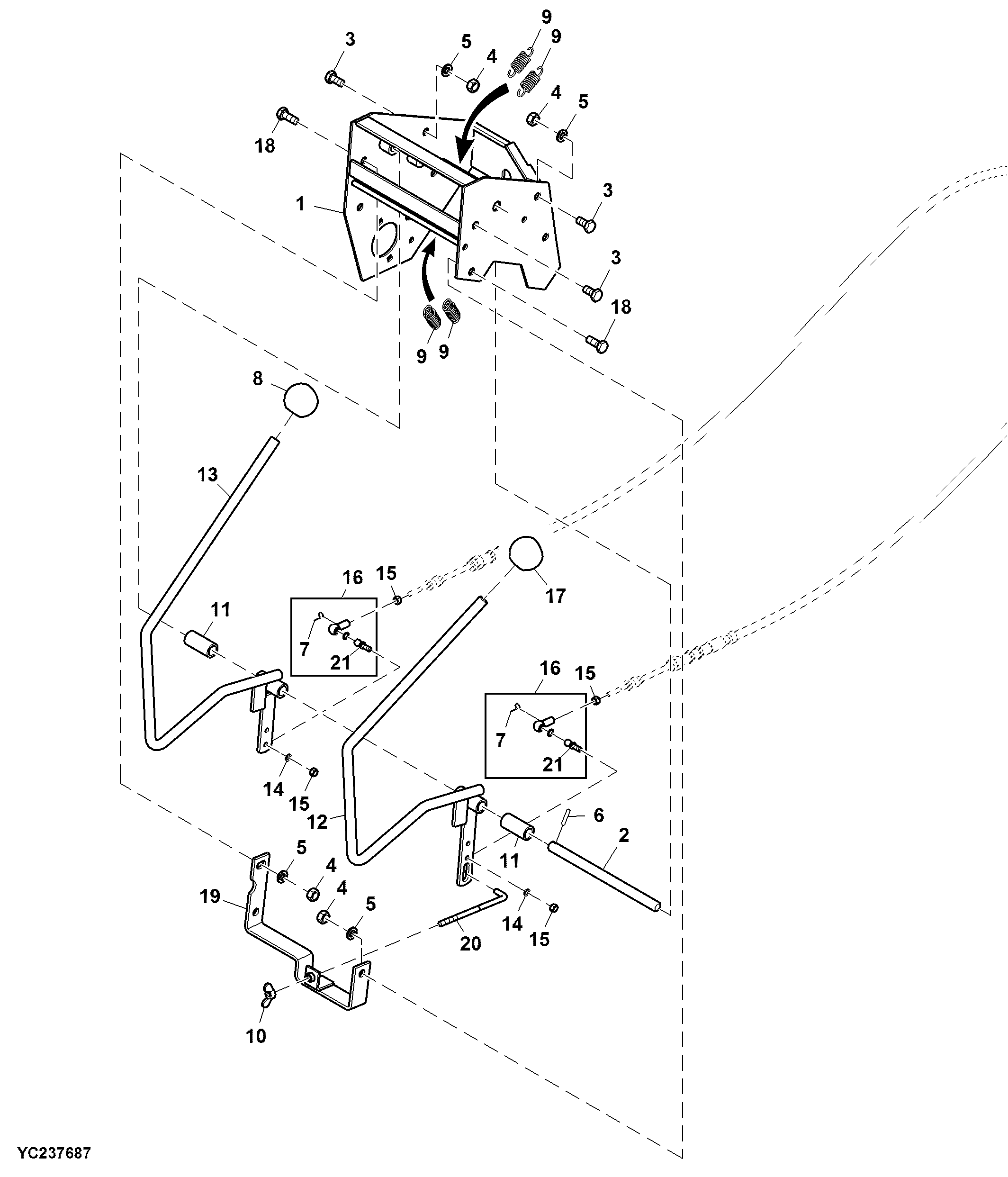 Operating Controls, RH, Hydro Drive (Optional)