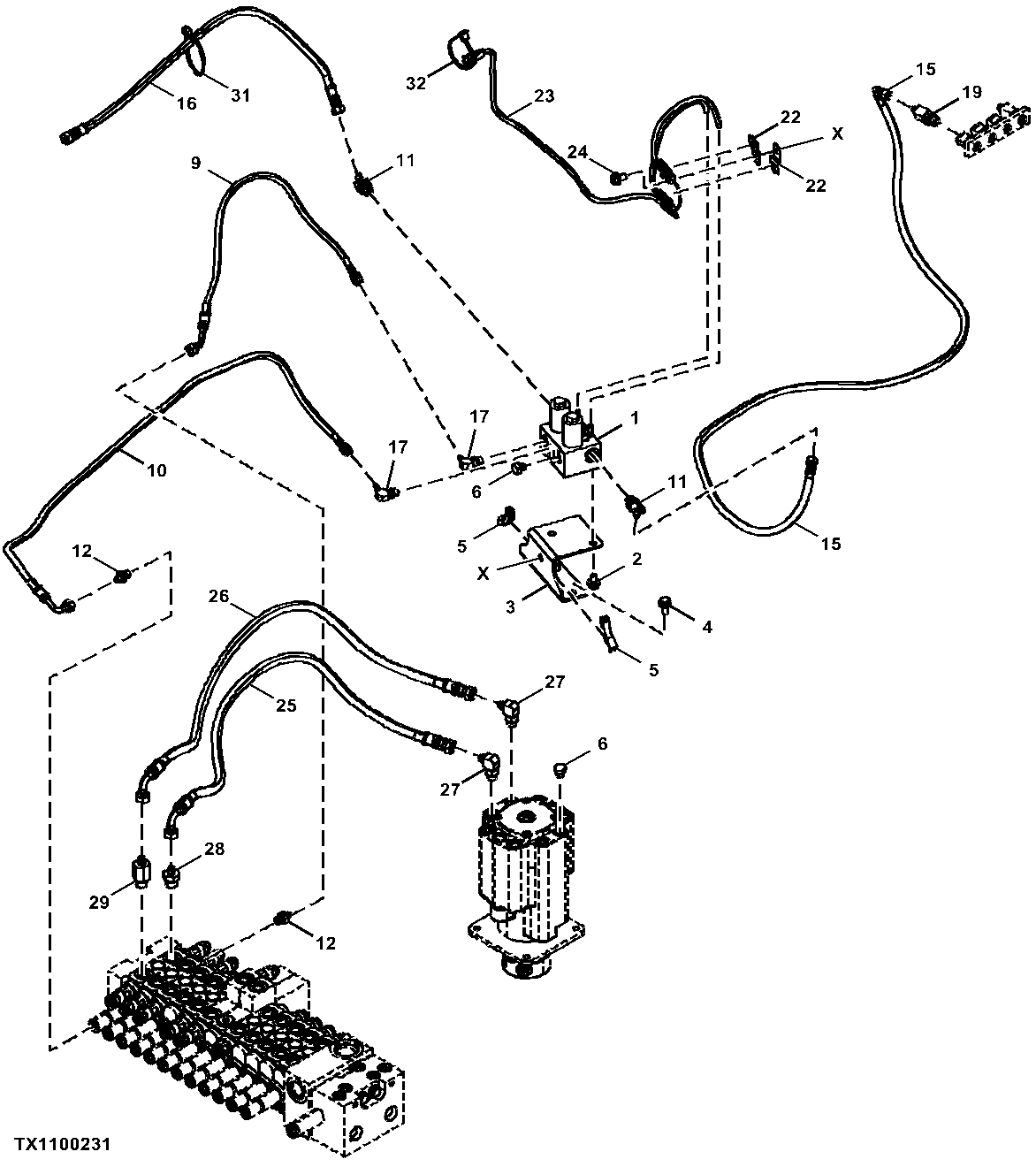 Solenoid Valve Lines To Power Angle Blade Section
