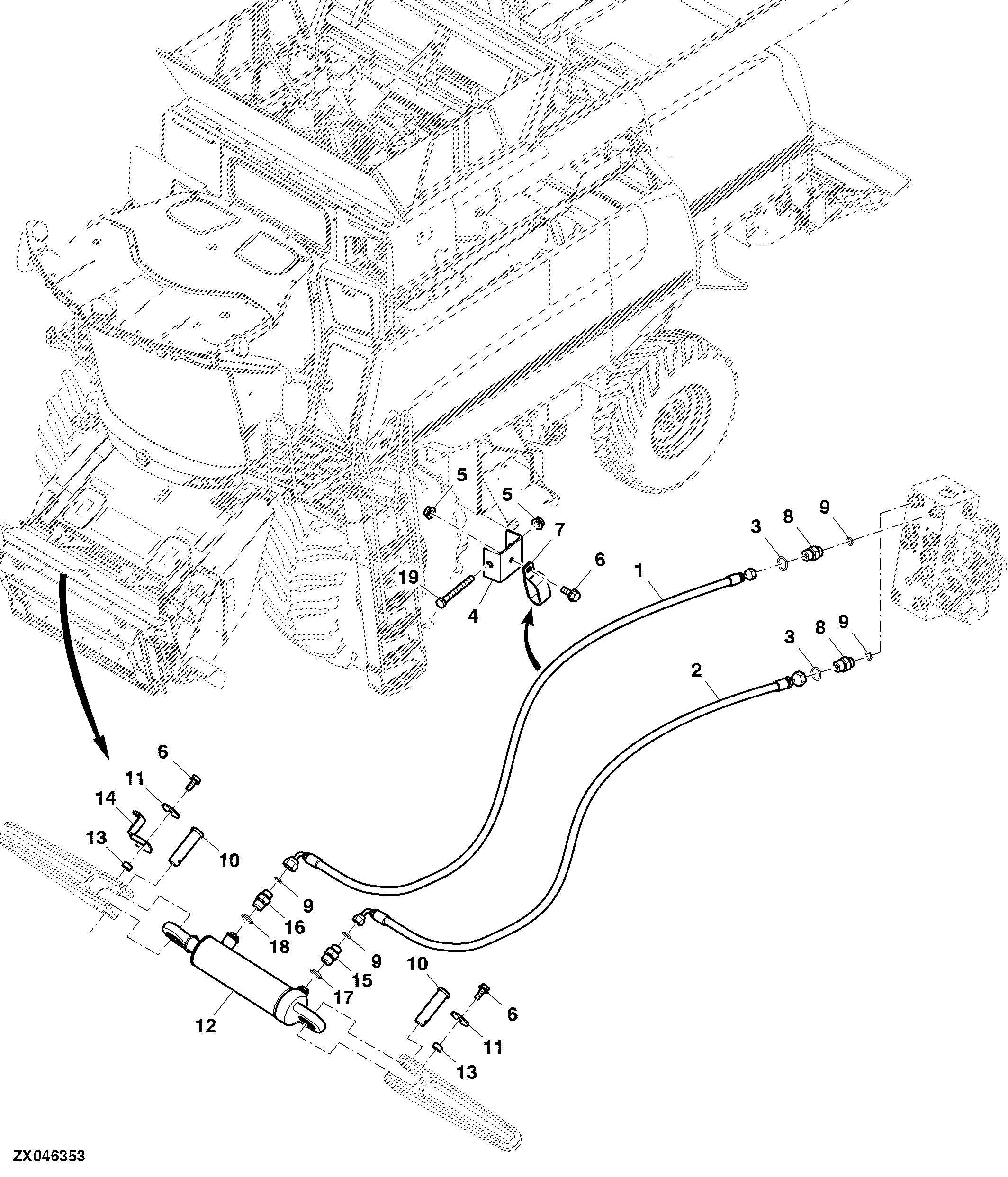 Headertrak Hydraulic Hoses, Left Side (Optional)