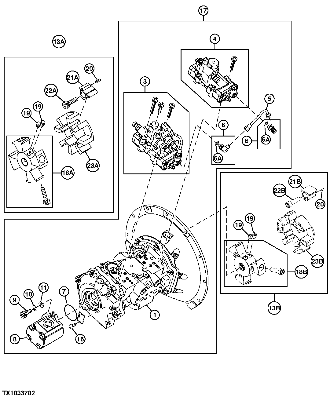 HYDRAULIC PUMP, PILOT PUMP AND REGULATOR ASSEMBLY