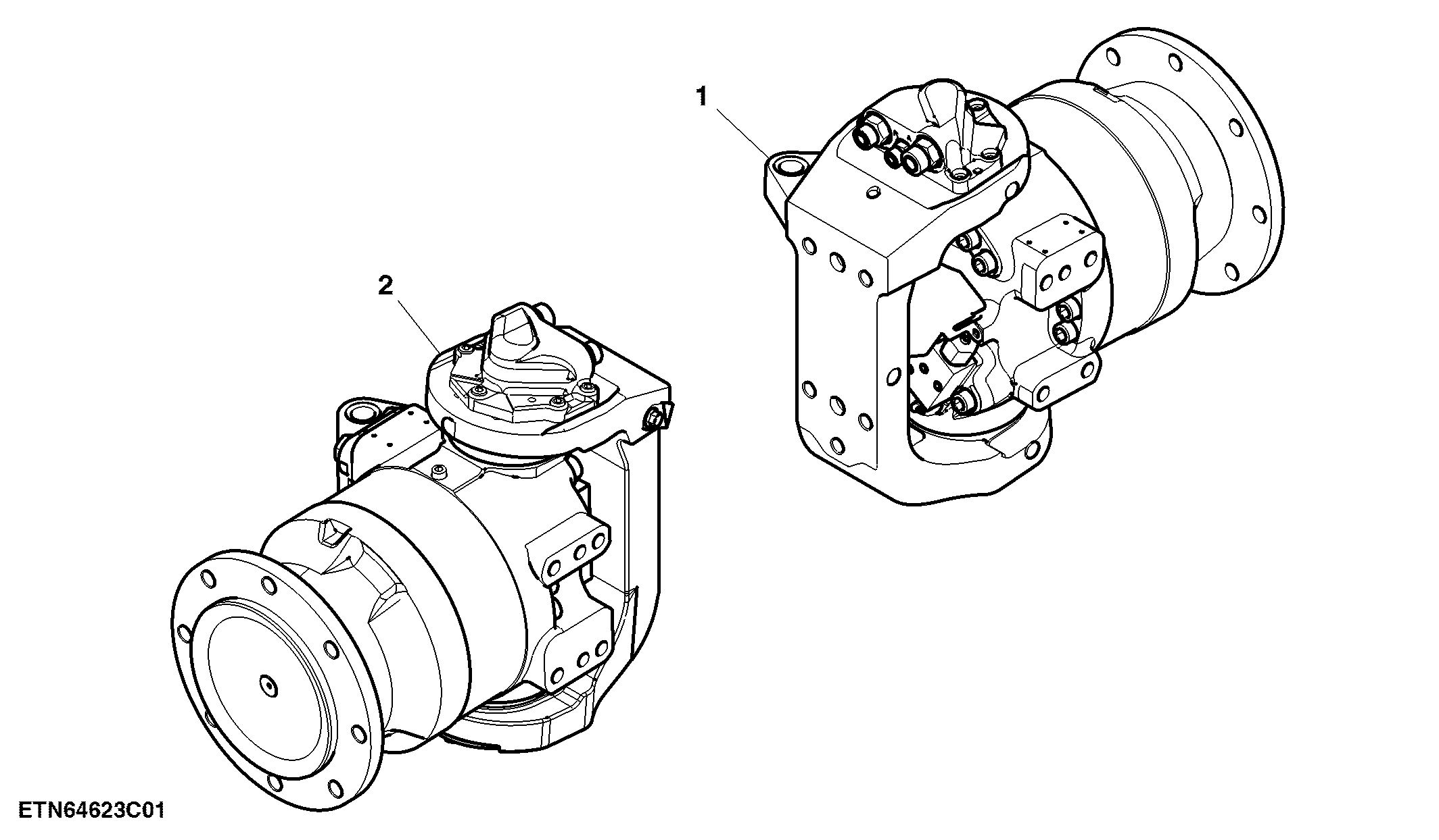 Two Speed Hydraulic Motor, 2096 cc, 4WD