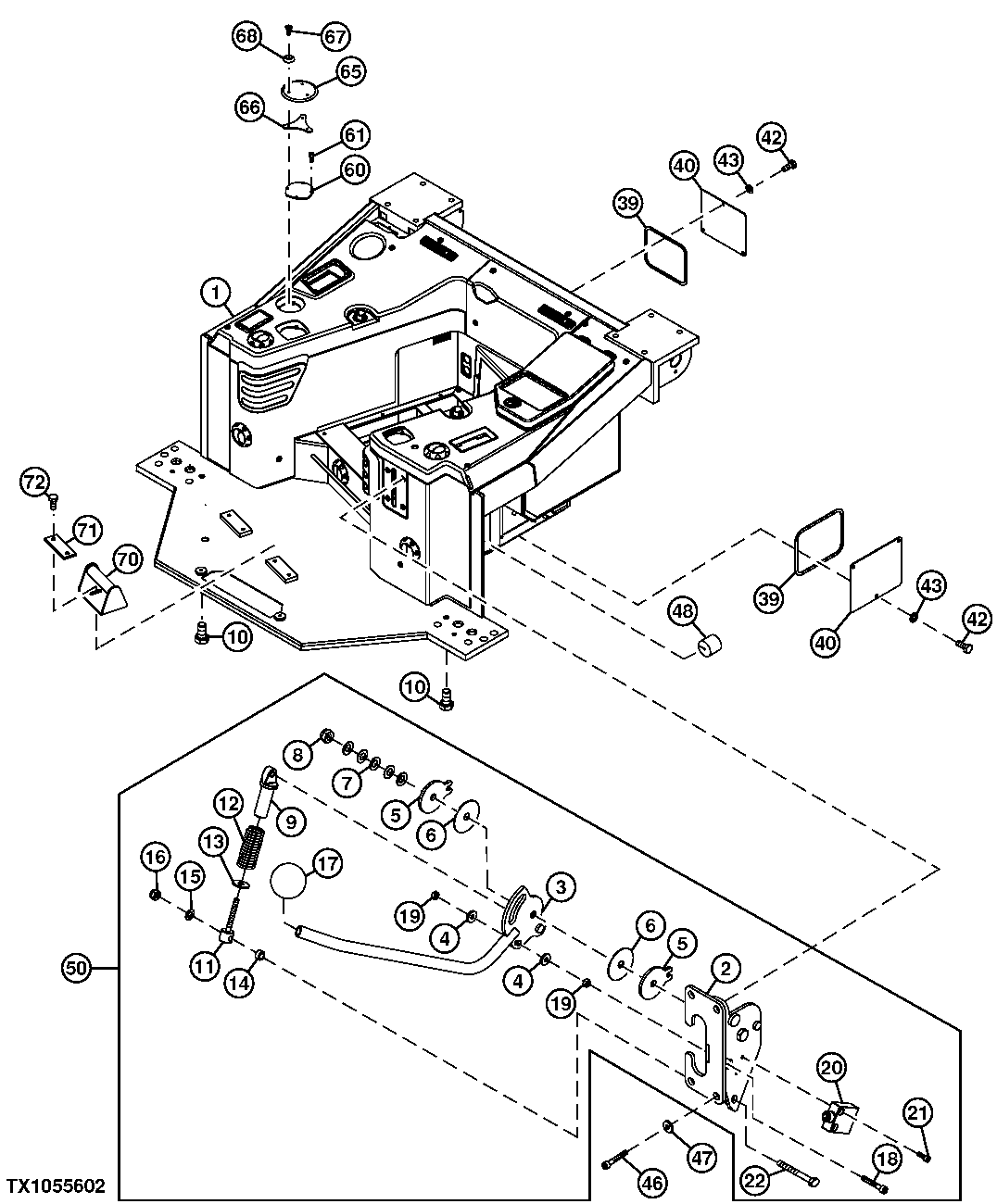 Cab Platform, Park Lock Lever, and Footrest