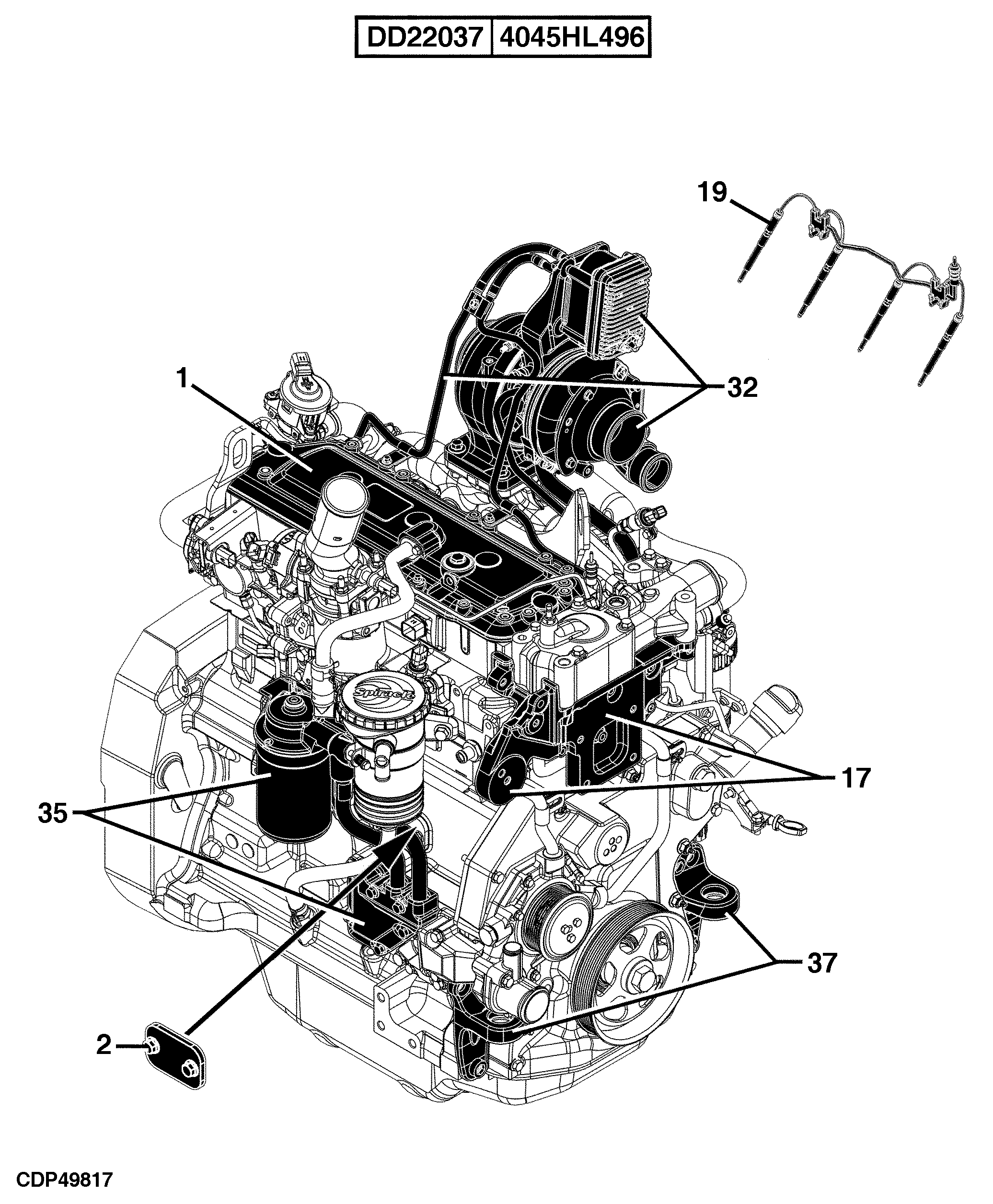 20 Engine 4045HL496-DD22037-ETN65516-ETN65517-ETN74308