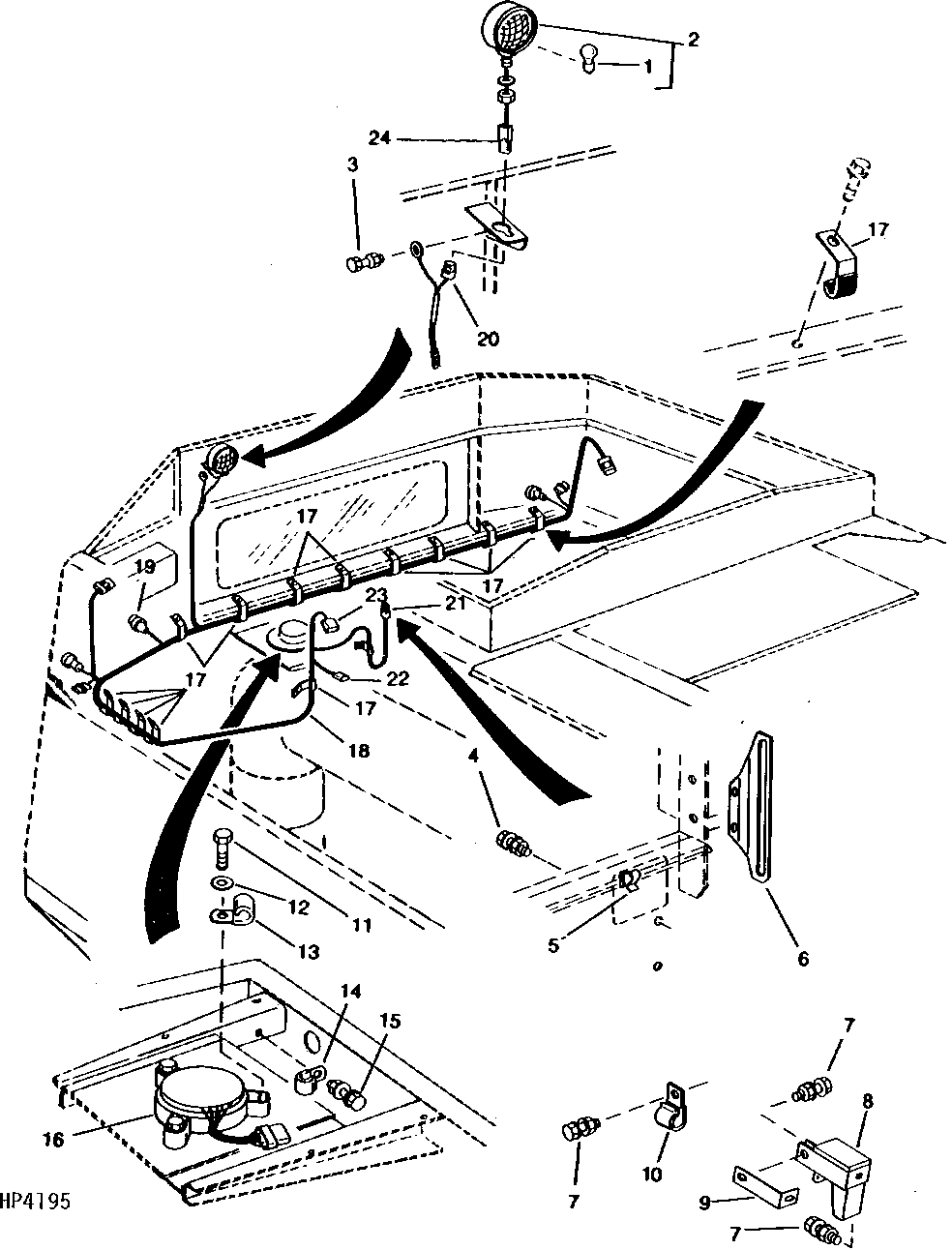 GRAIN TANK WIRING HARNESS, LIGHT, LIMIT SWITCH AND LEVEL MONITOR