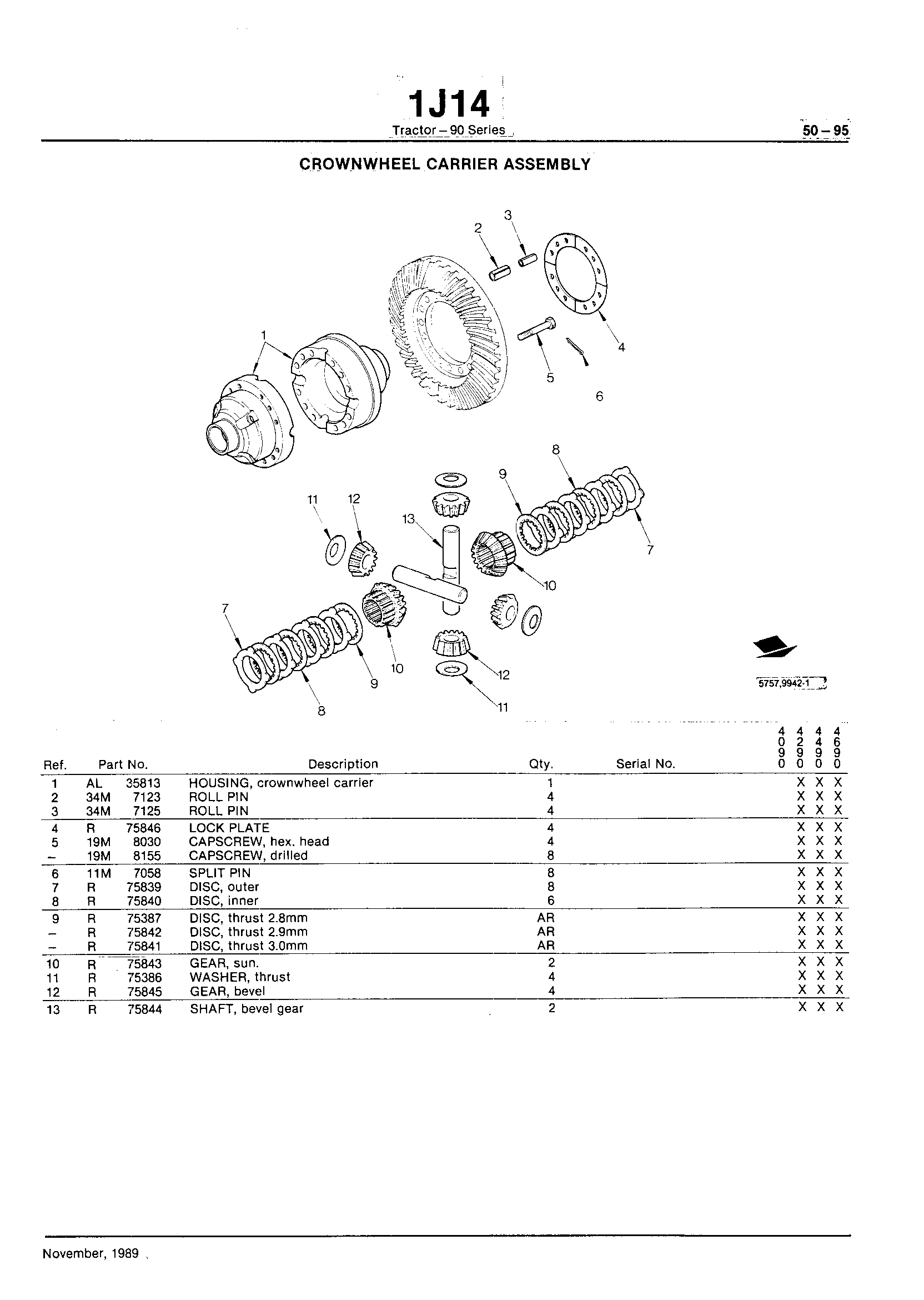 Power Train Crownwheel Carrier Assembly (Continued)