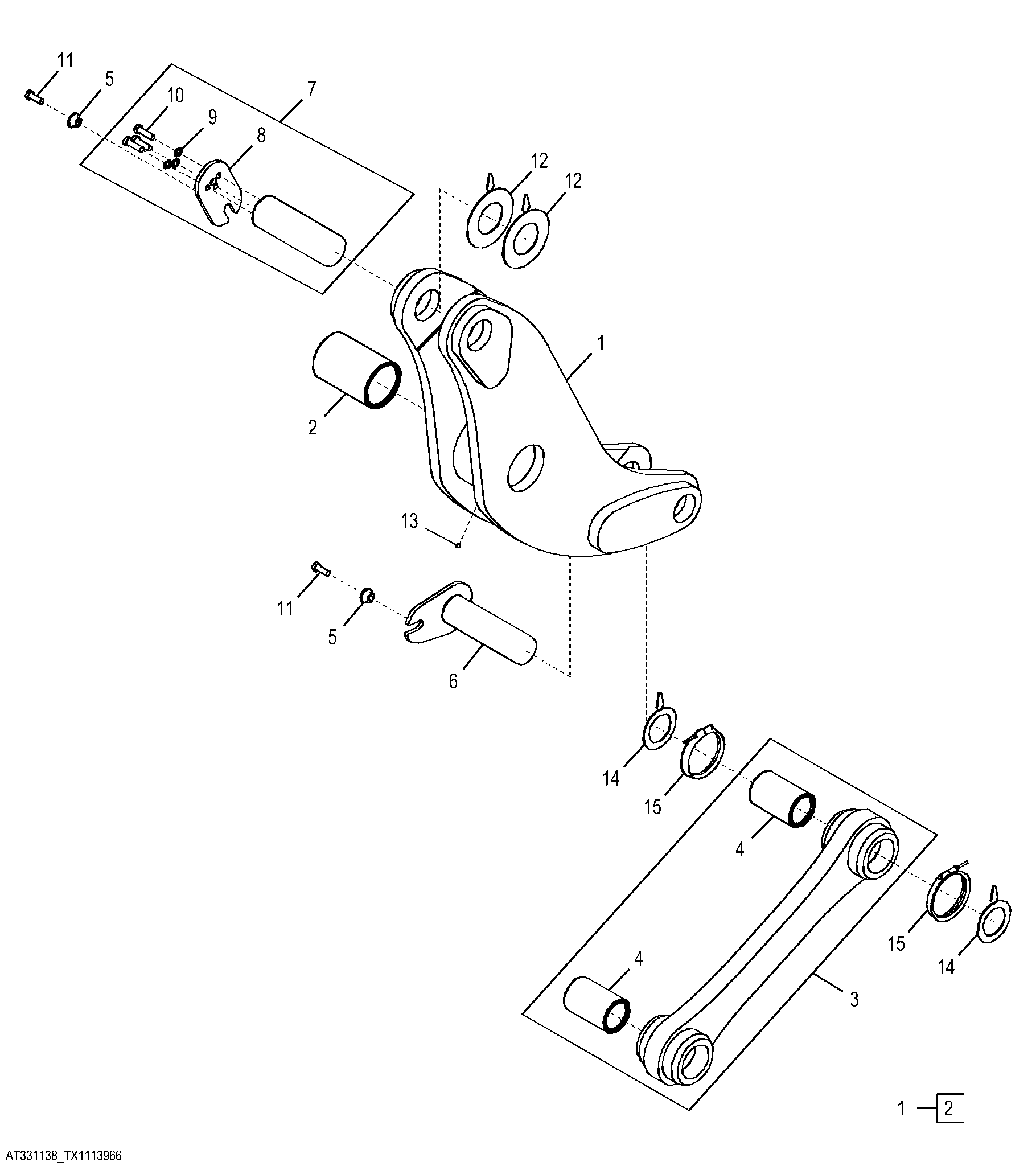 Loader Boom Linkages with NeverGrease™ Pin Joints