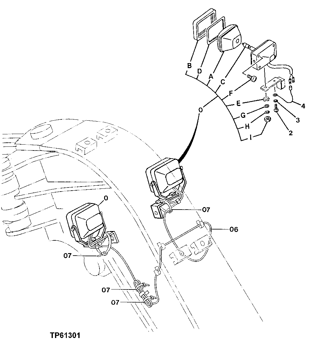 Boom Work Lights Wiring Harness (100000 - )
