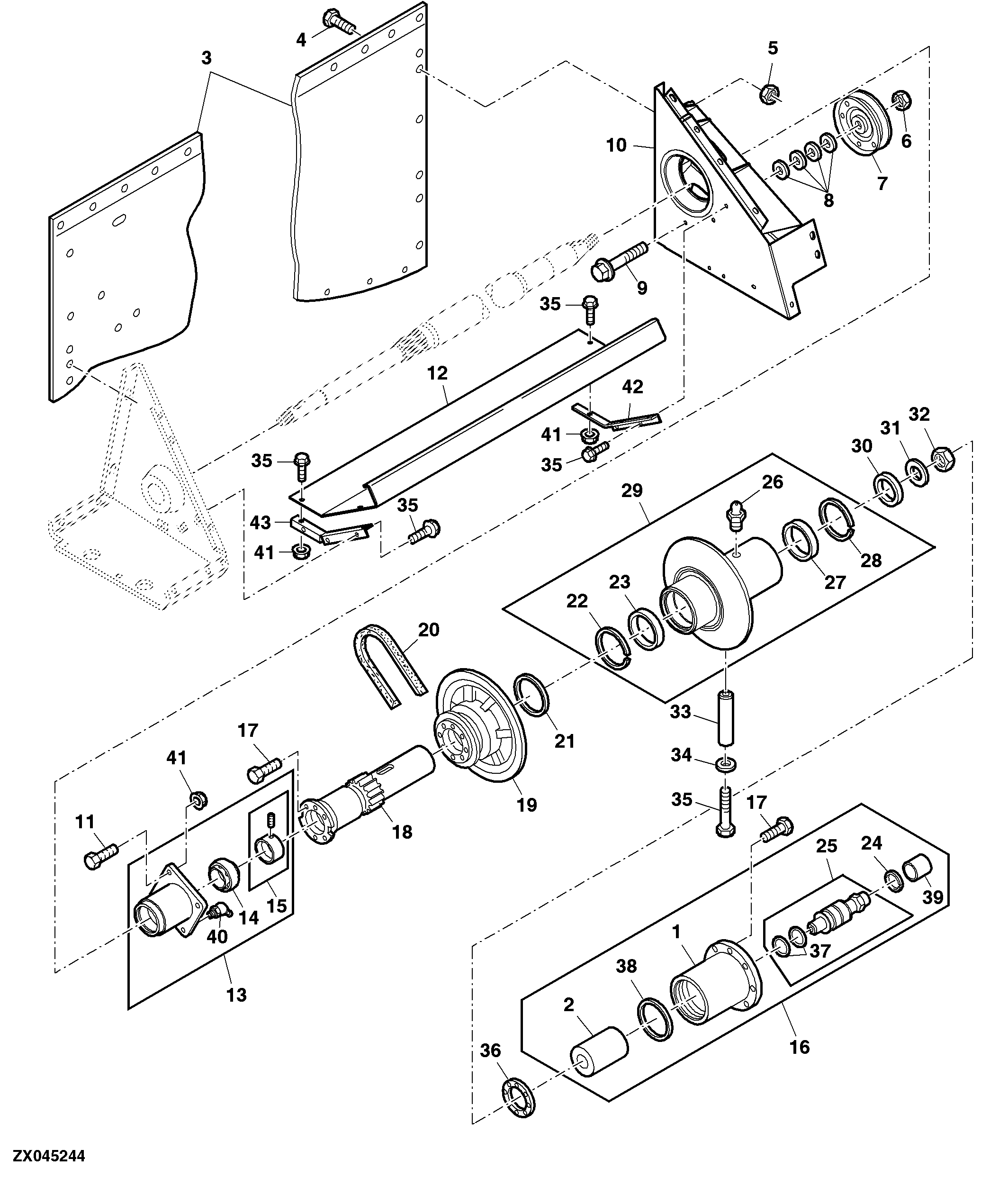 Primary Countershaft Drive Shaft and Variable Sheave