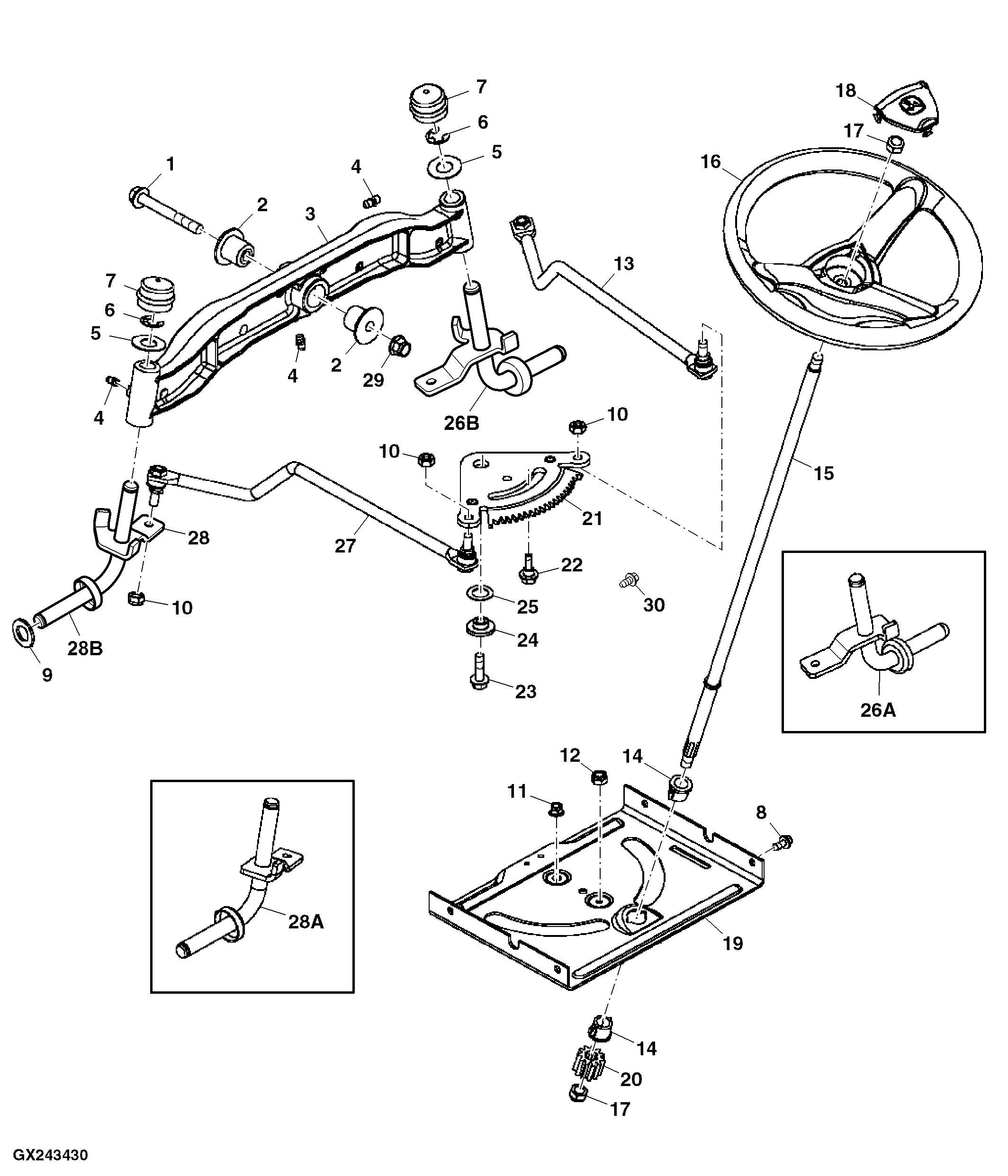 Steering Wheel, Gears, Linkage And Front Axle