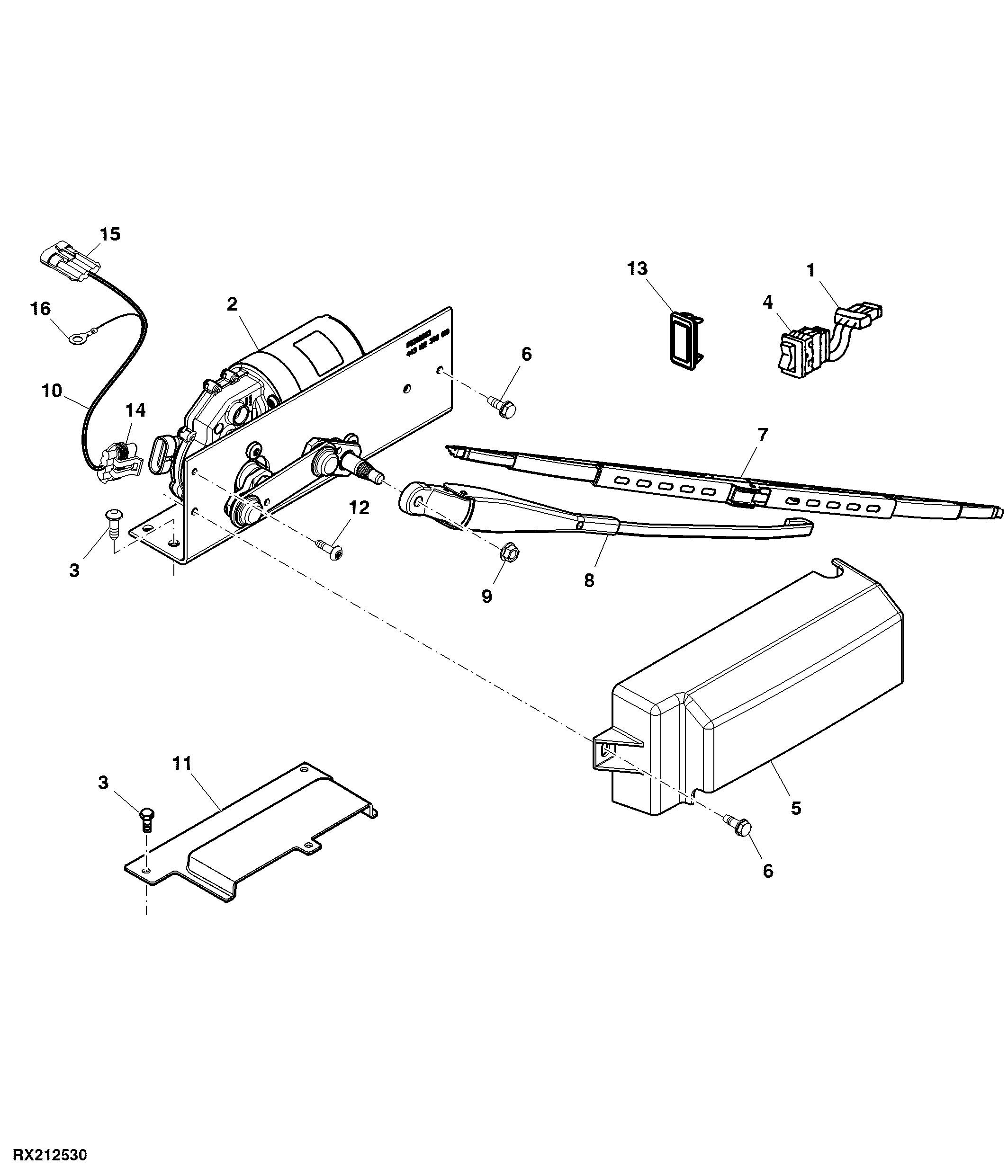 Windshield Wiper Motor Assembly, Front and Rear