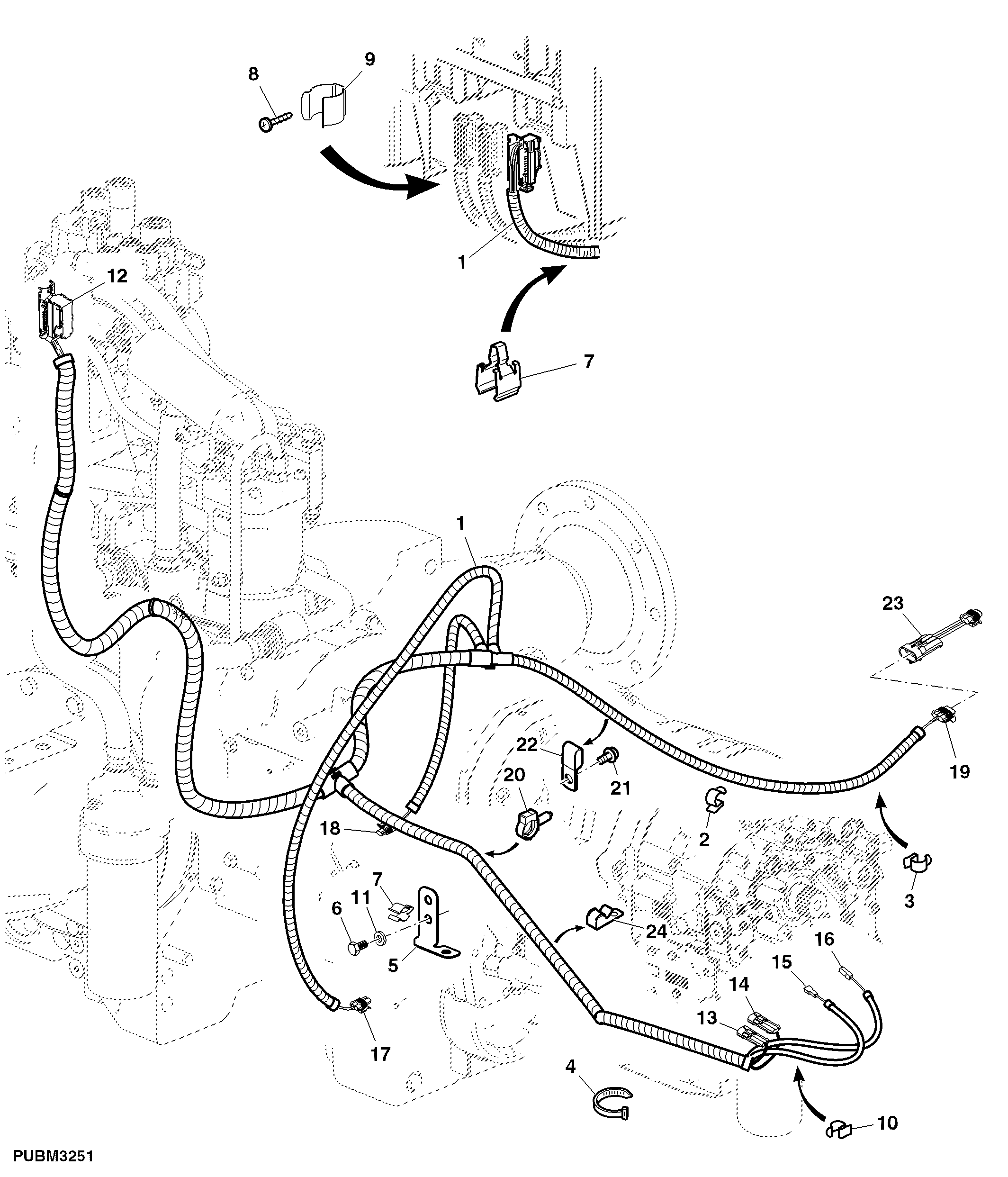 TRANSMISSION HARNESS, FRONT END TRANSMISSION (CAB)