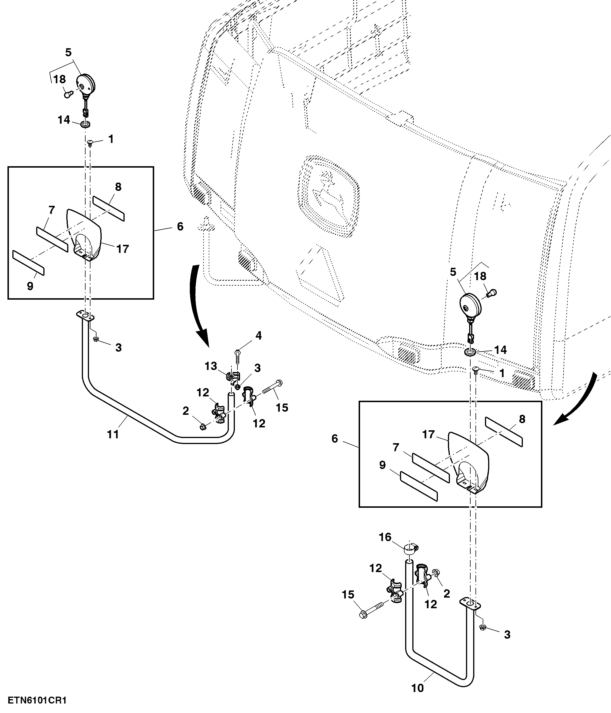 Arm, Rear Warning Lamp, Medium (For North America)