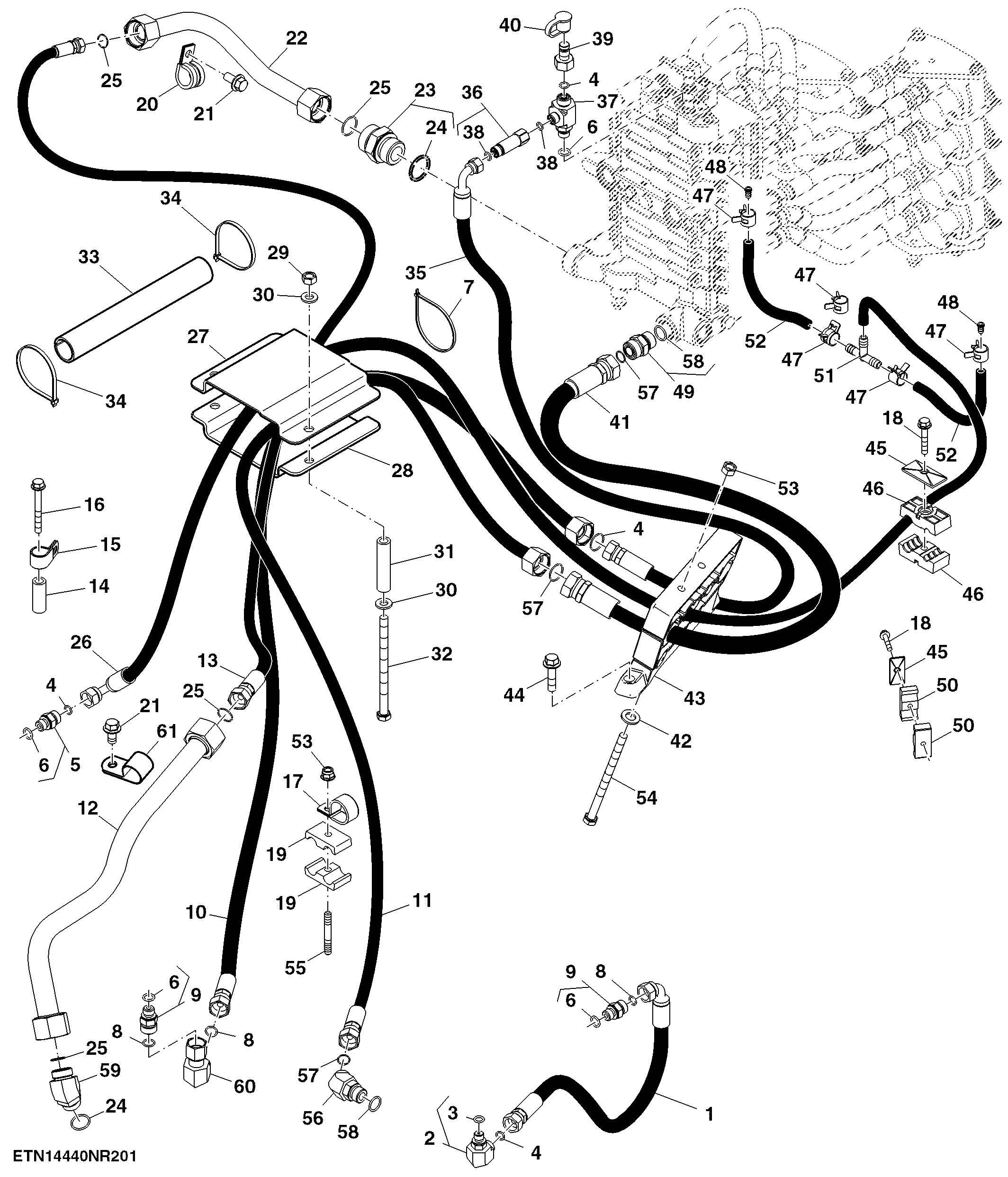 Selective Control Valve Lines, High Flow, Scraper, PST, No Hitch ( 1/2 )